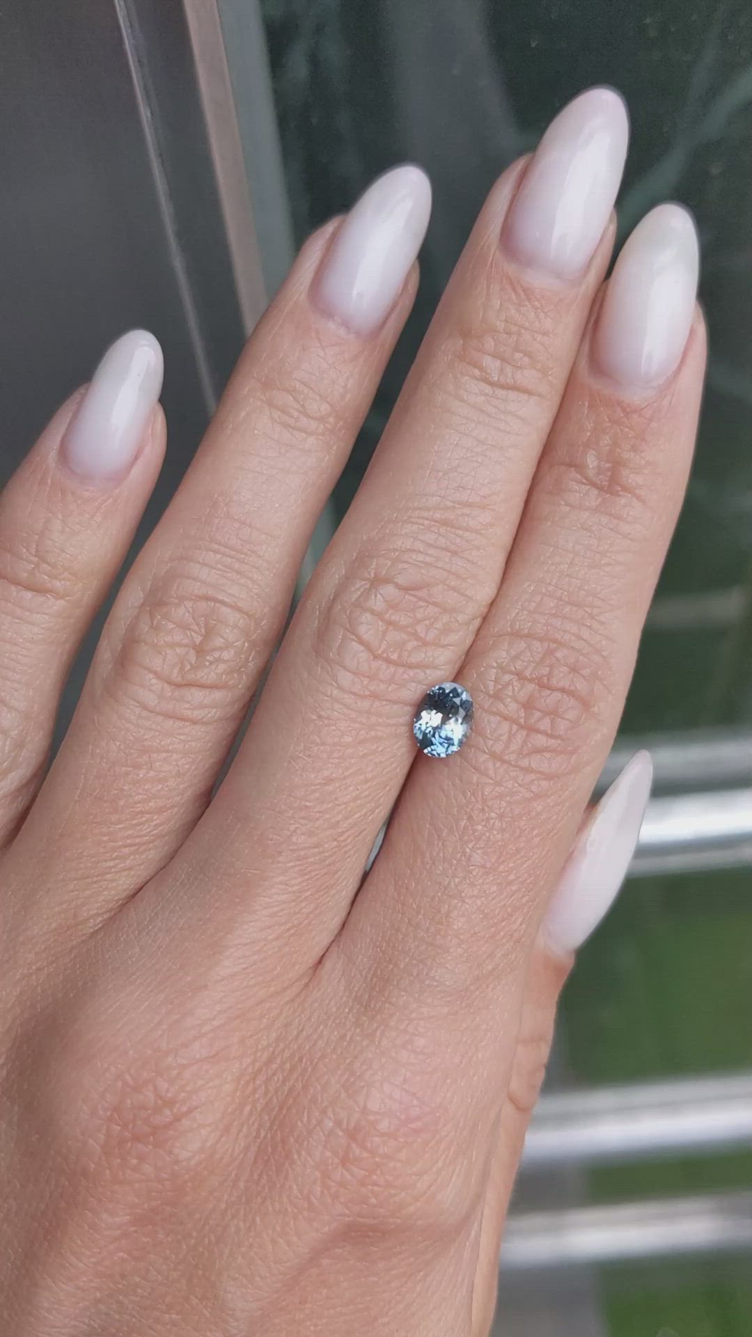 1.22 Ct. Greyish Blue Sapphire from Montana Size Video