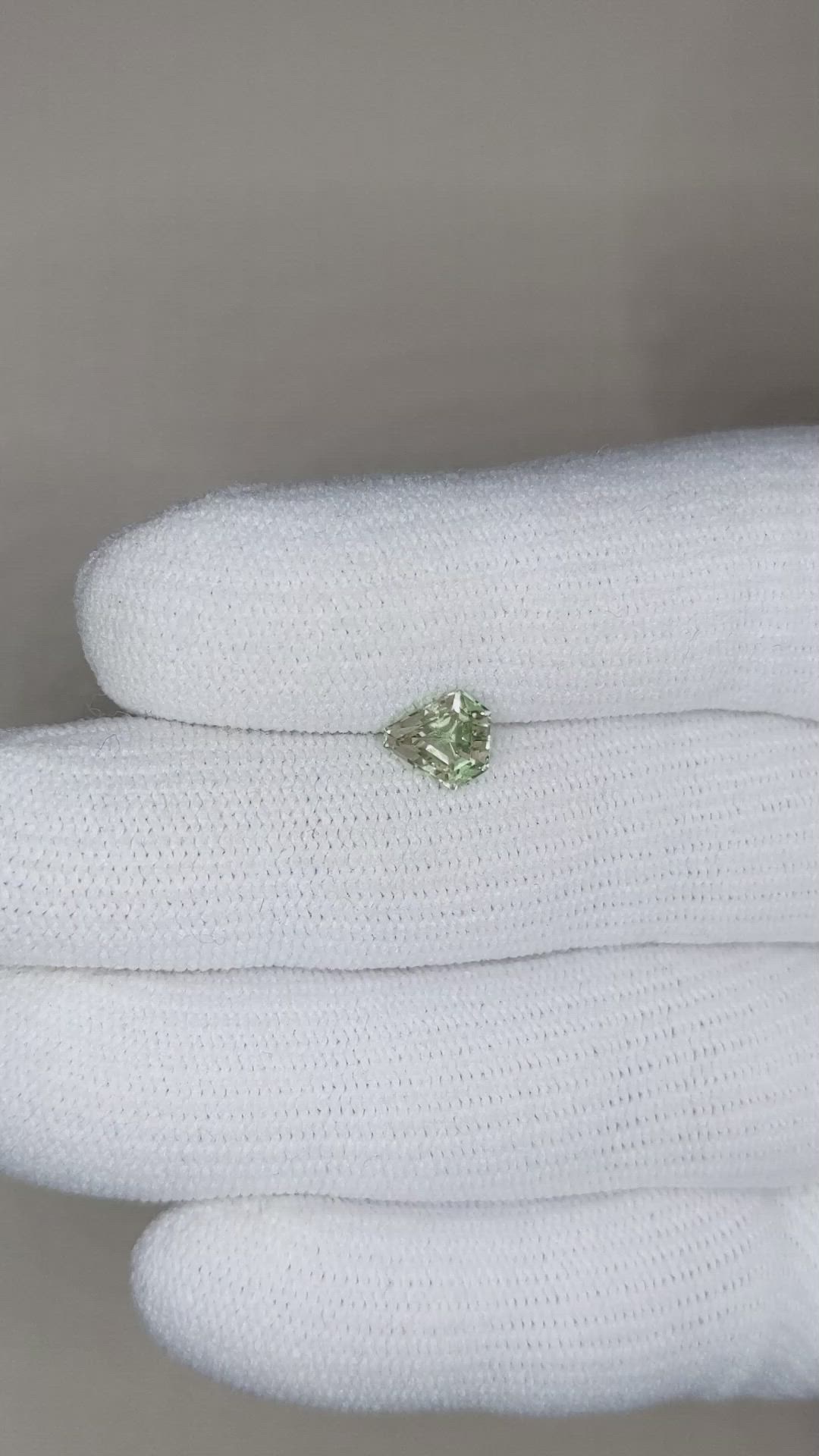 1.04 Ct. Green Sapphire from Montana Size Video