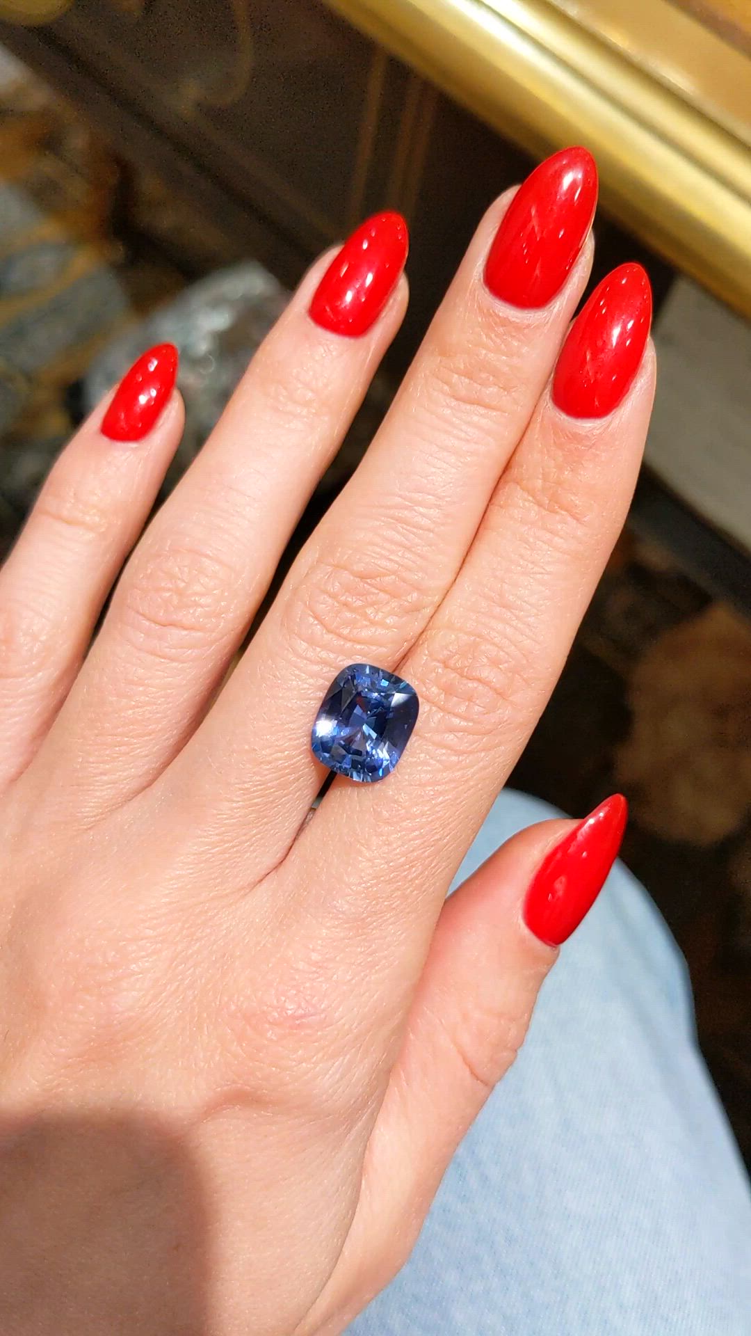 6.06 Ct. Blue Sapphire from Ceylon (Sri Lanka) Size Video