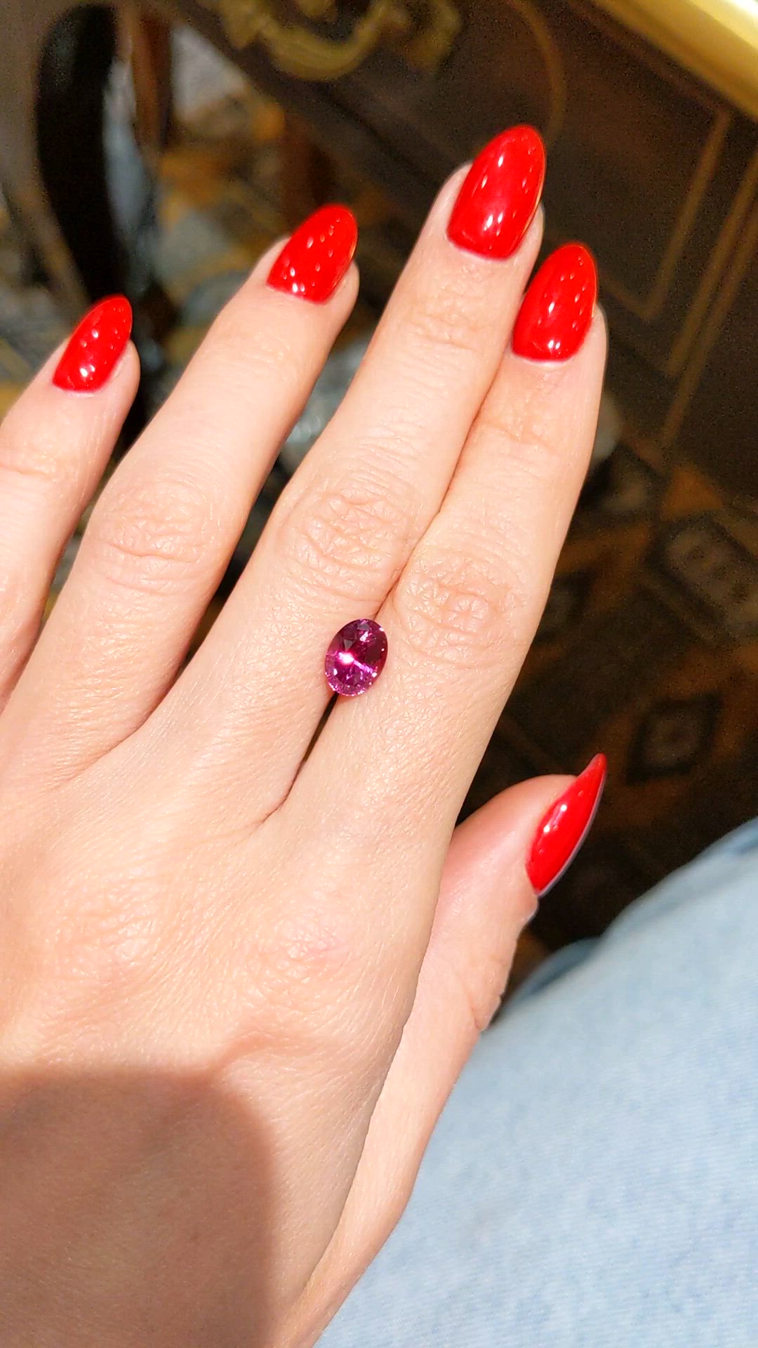 2.04 Ct. Reddish Pink Sapphire from Ceylon (Sri Lanka) Size Video