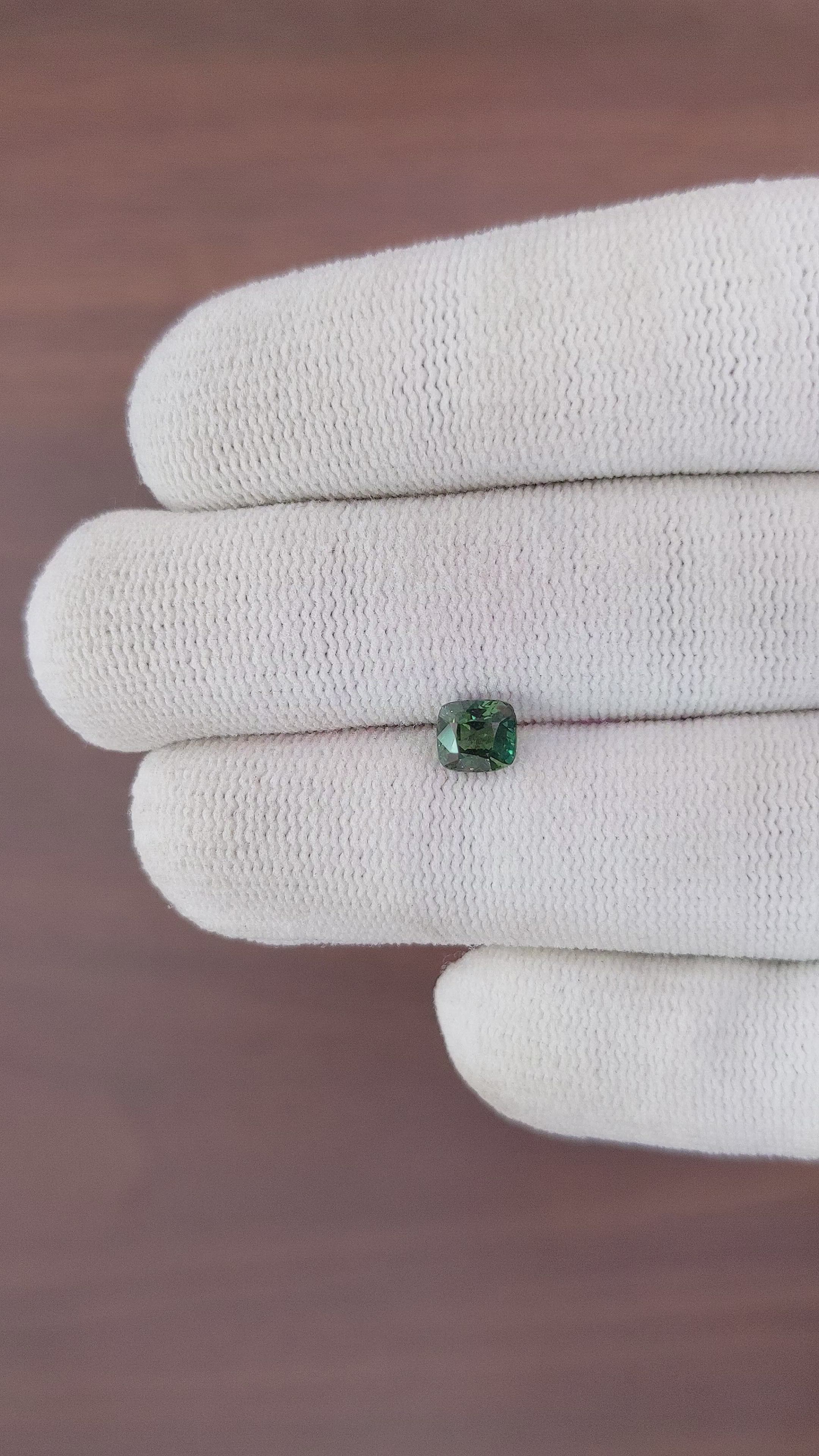 1.01 Ct. Green Sapphire from Tanzania Size Video