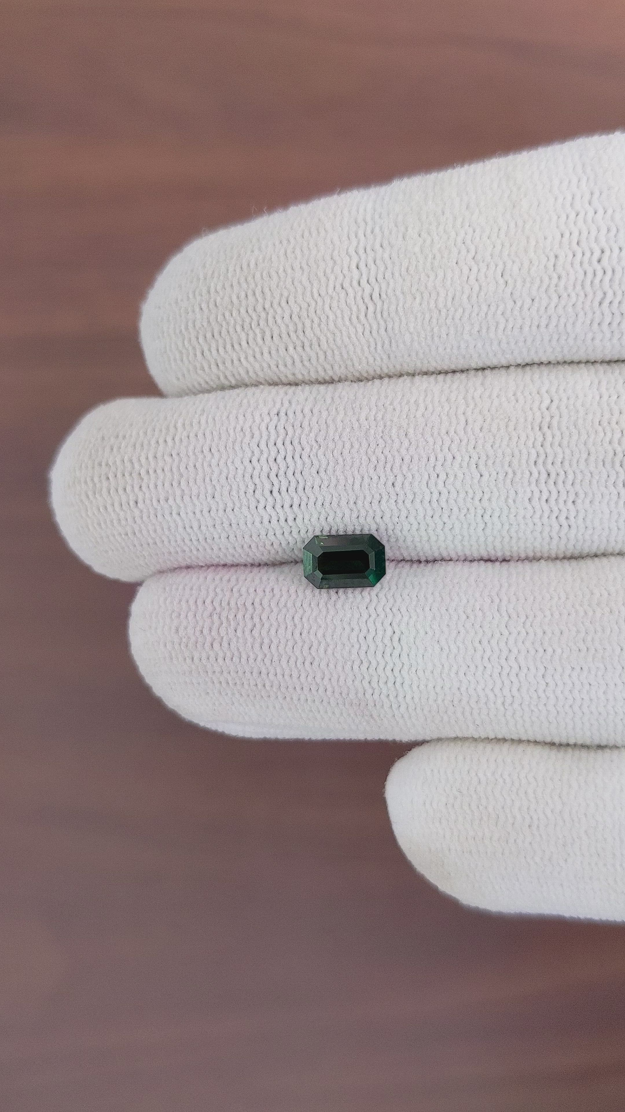 1.08 Ct. Bluish Green Sapphire from Madagascar Size Video