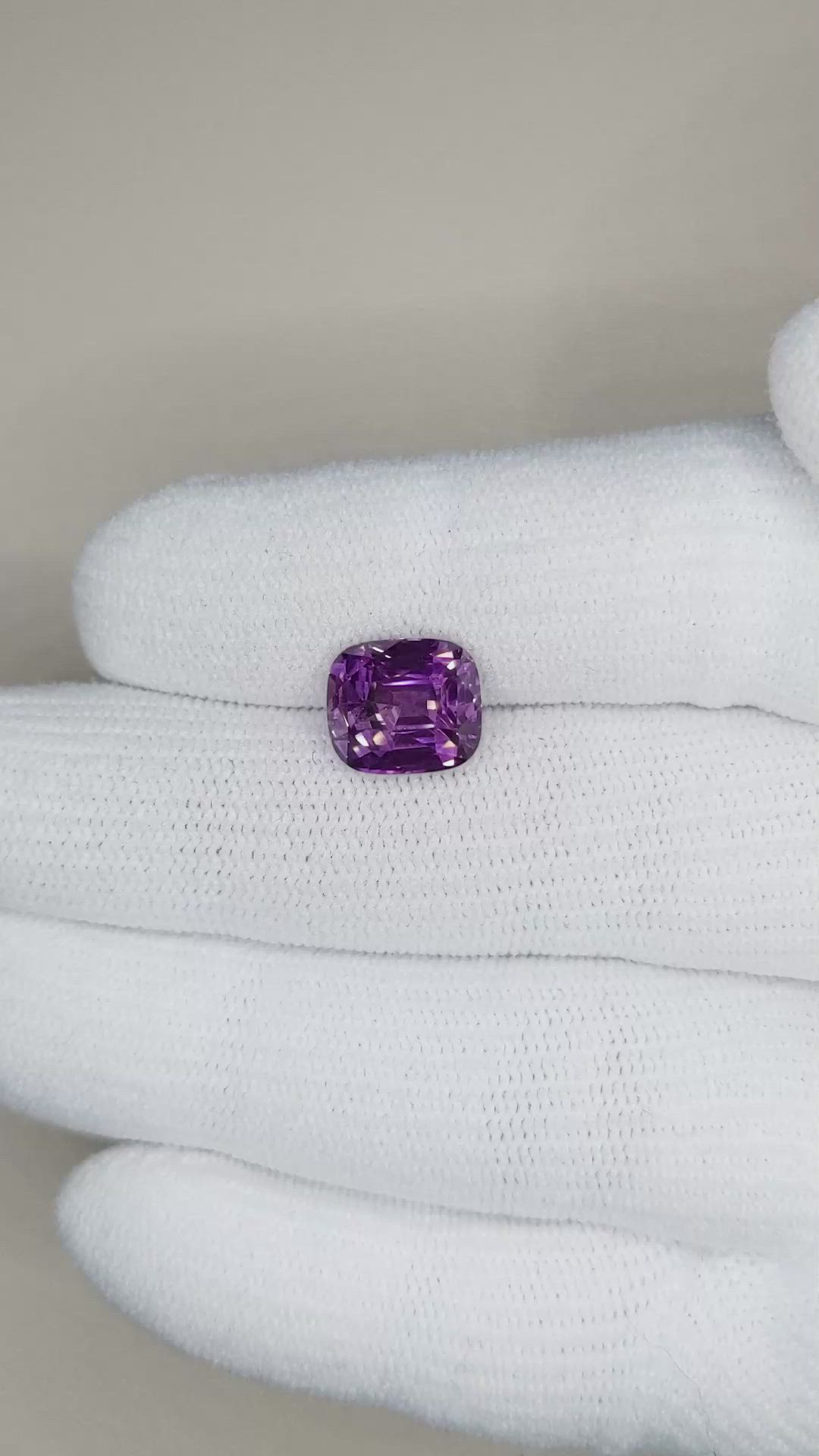 5.13 Ct. Purple Sapphire from Madagascar Size Video