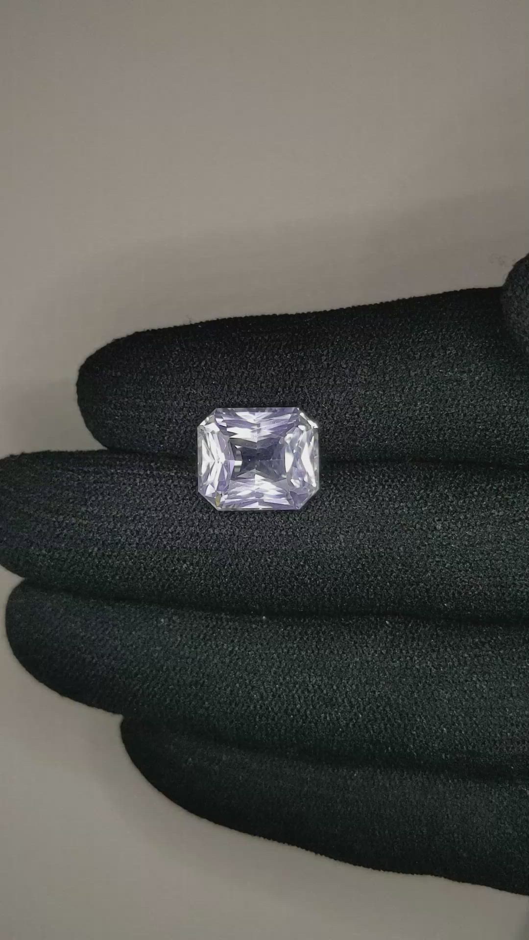 8.60 Ct. White Sapphire from Ceylon (Sri Lanka) Size Video