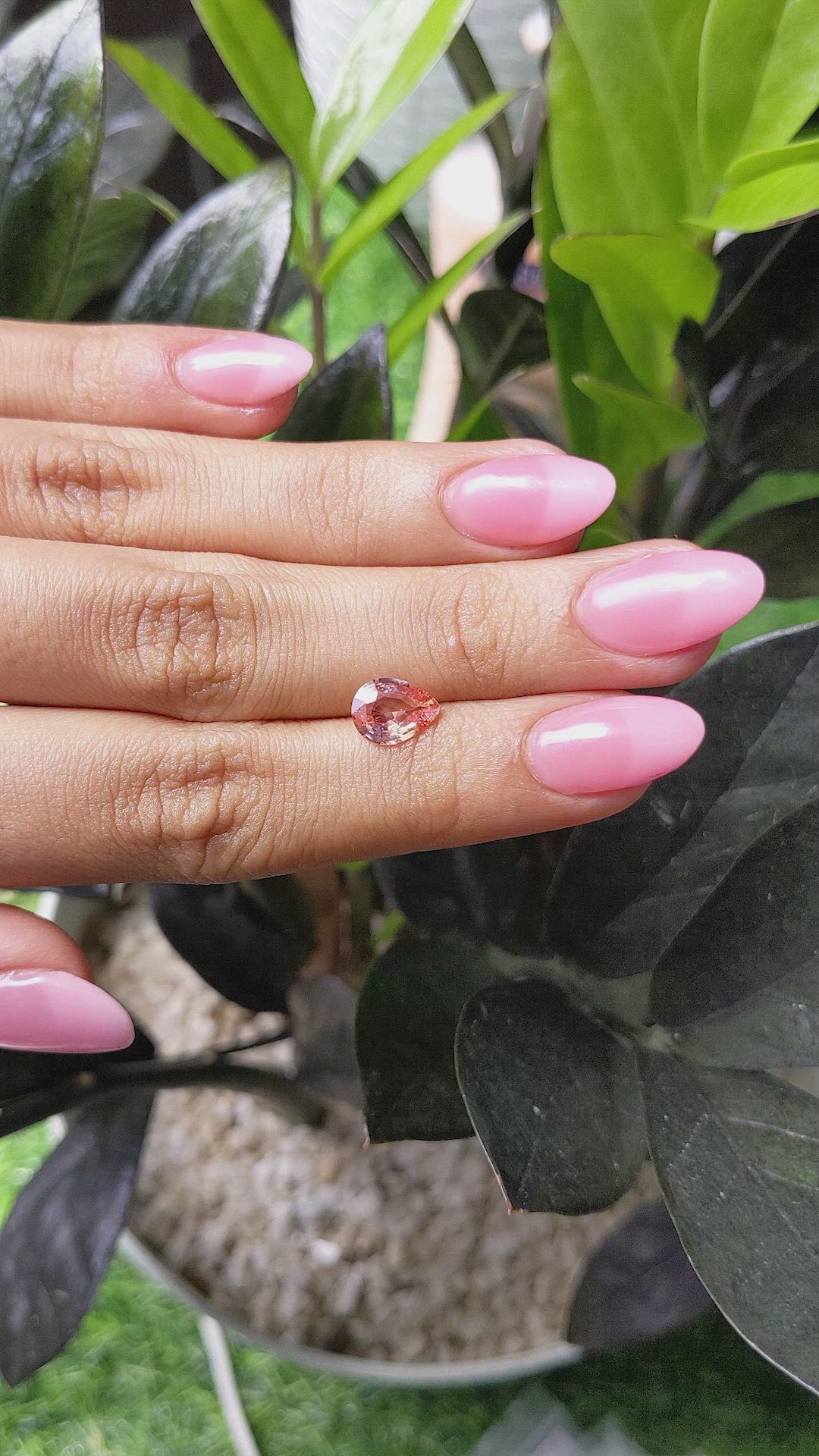 1.51 Ct. Padparadscha Sapphire from Ceylon (Sri Lanka) Size Video