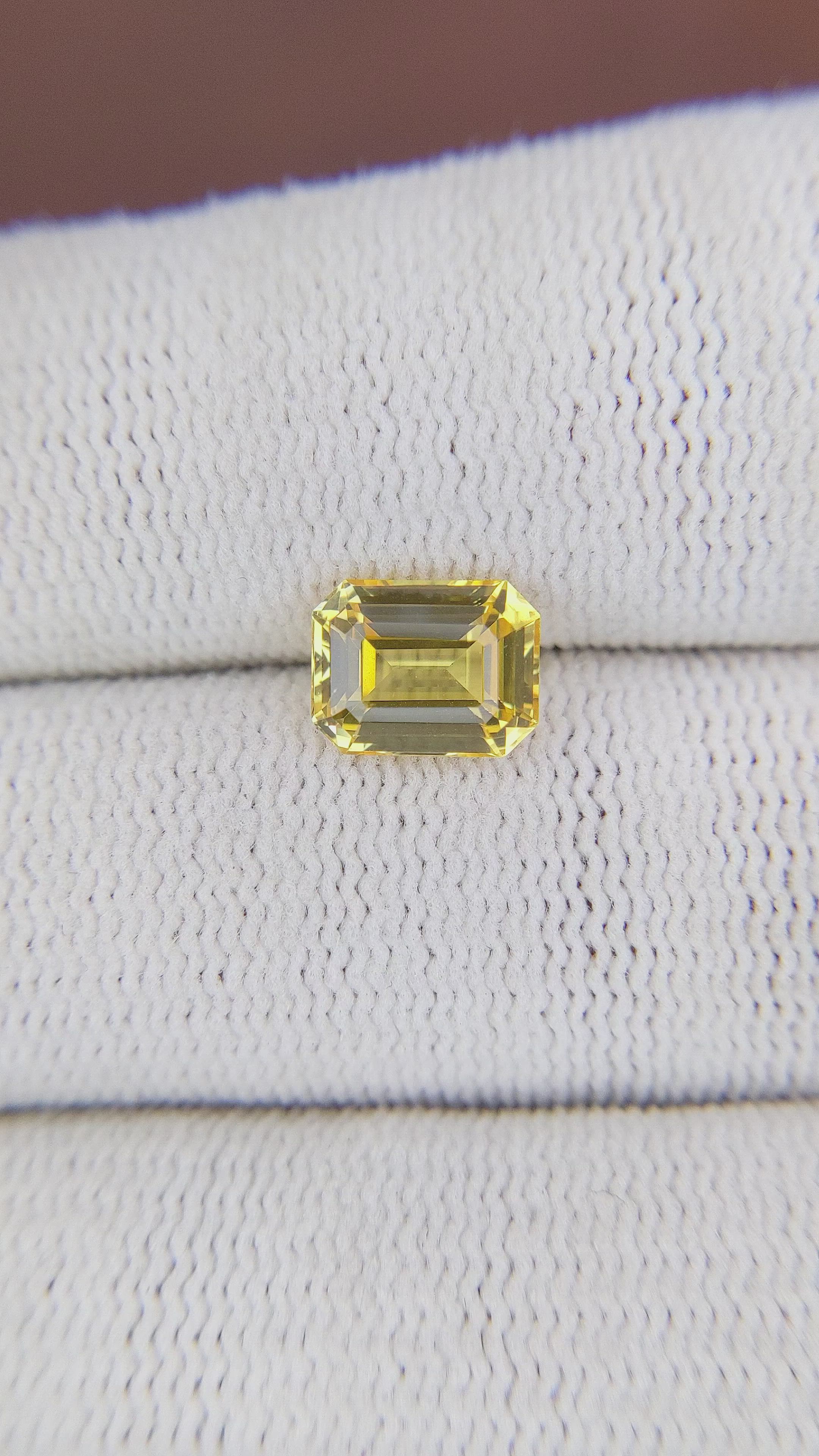 2.10 Ct. Yellow Sapphire from Tanzania Size Video