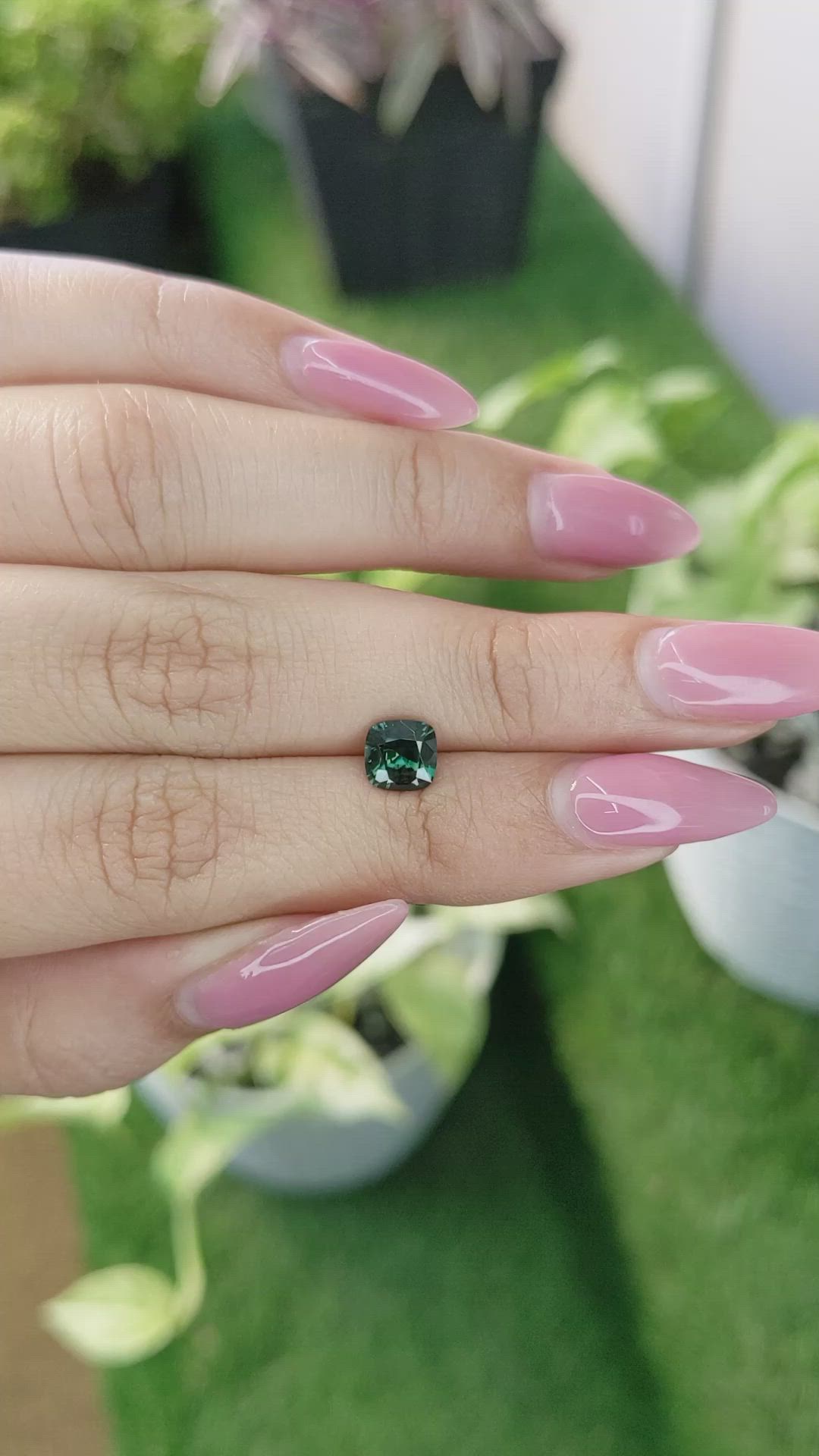 1.23 Ct. Green Sapphire from Madagascar Size Video