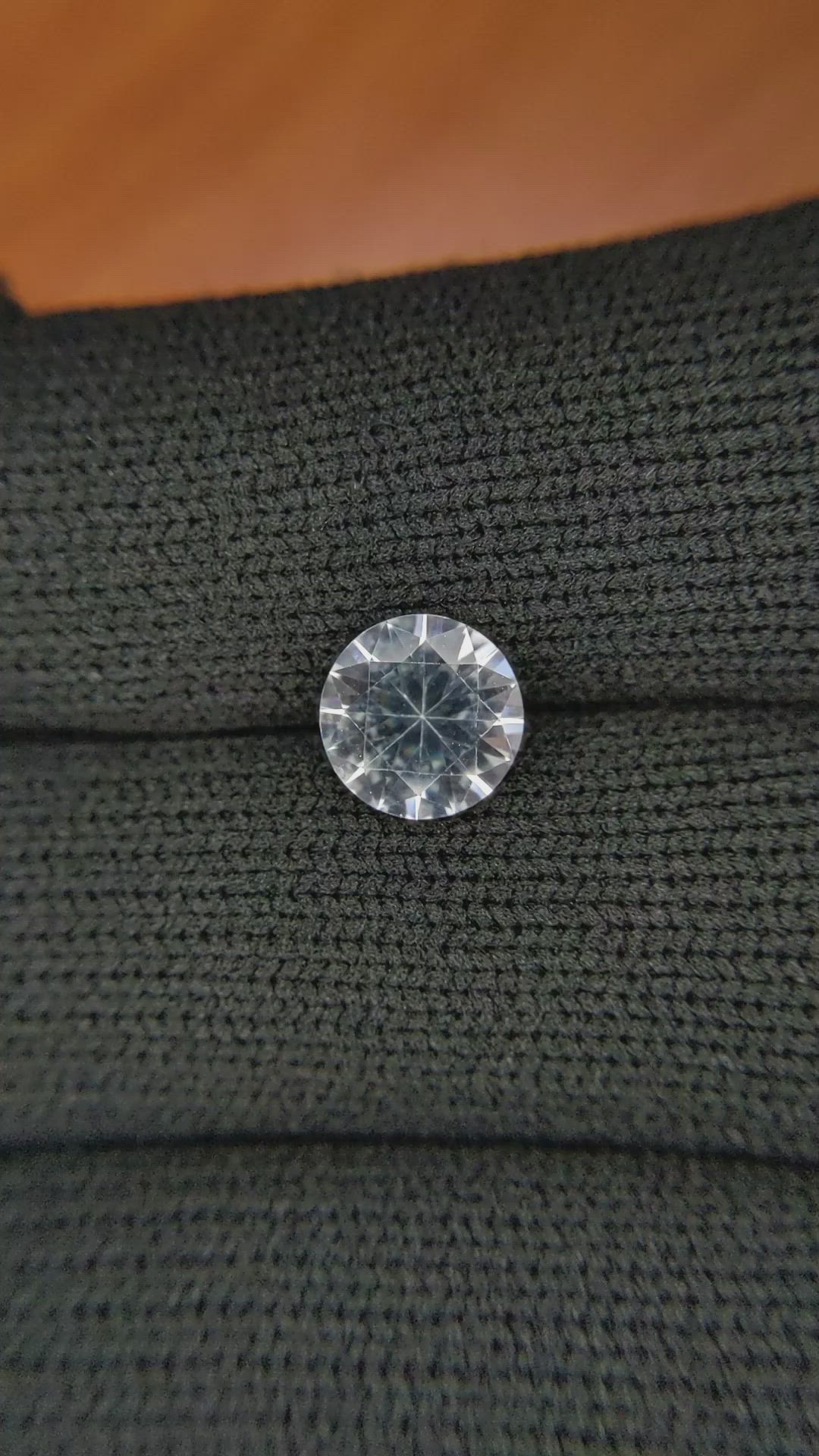 1.66 Ct. White Sapphire from Ceylon (Sri Lanka) Size Video