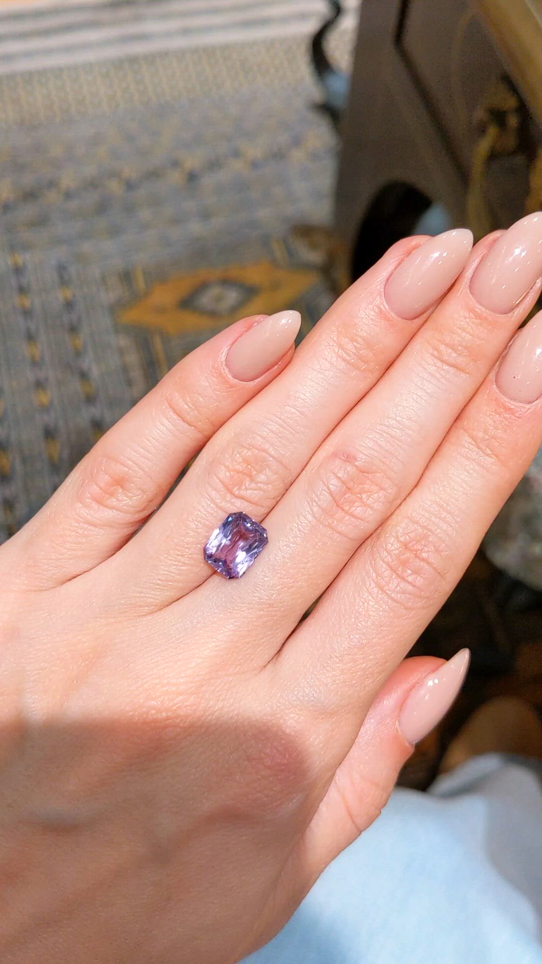 3.54 Ct. Purple Sapphire from Ceylon (Sri Lanka) Size Video