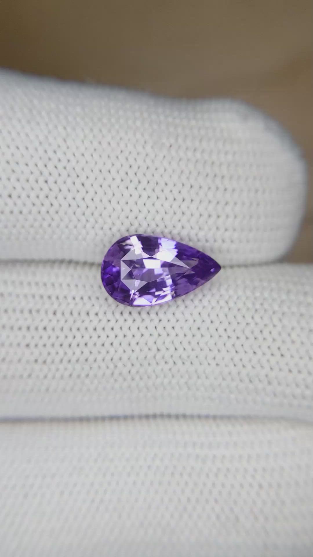3.16 Ct. Purple Sapphire from Ceylon (Sri Lanka) Size Video