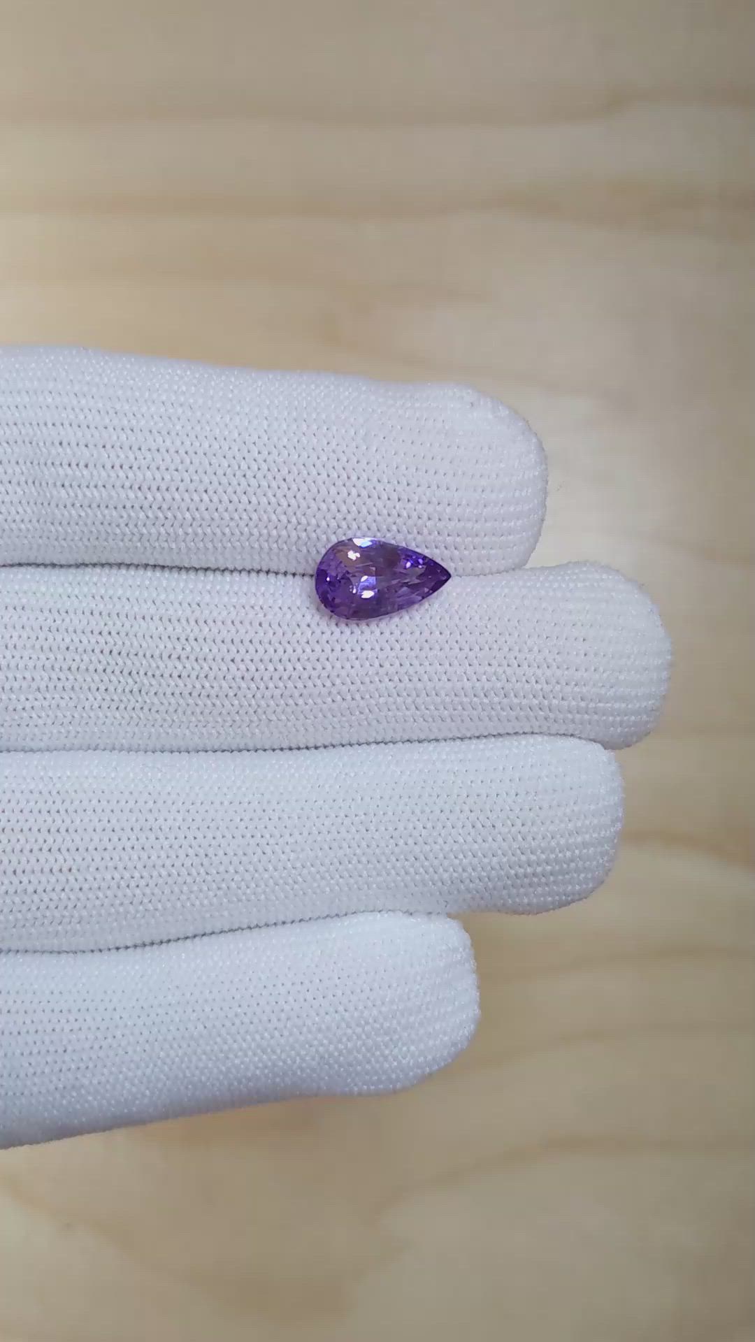 3.16 Ct. Purple Sapphire from Ceylon (Sri Lanka) Size Video