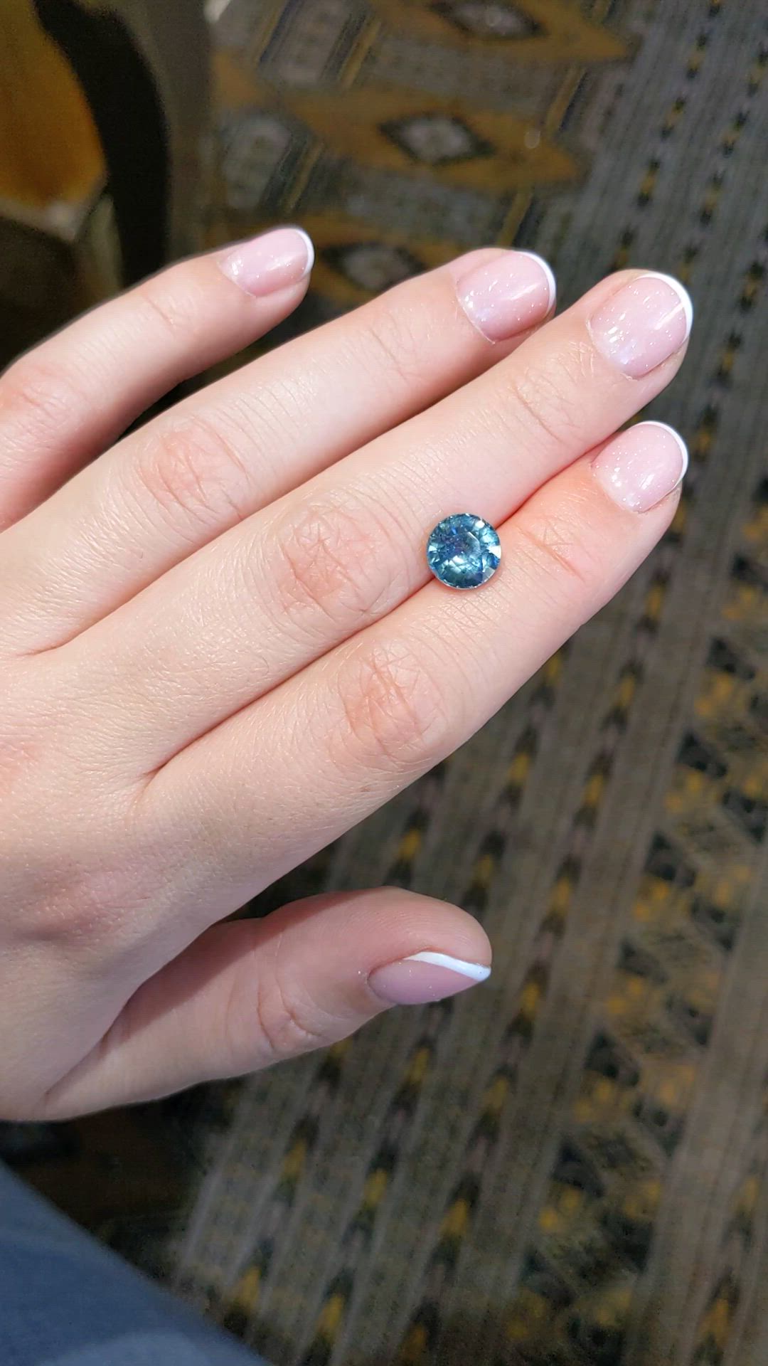 3.56 Ct. Greenish Blue Sapphire from Ceylon (Sri Lanka) Size Video
