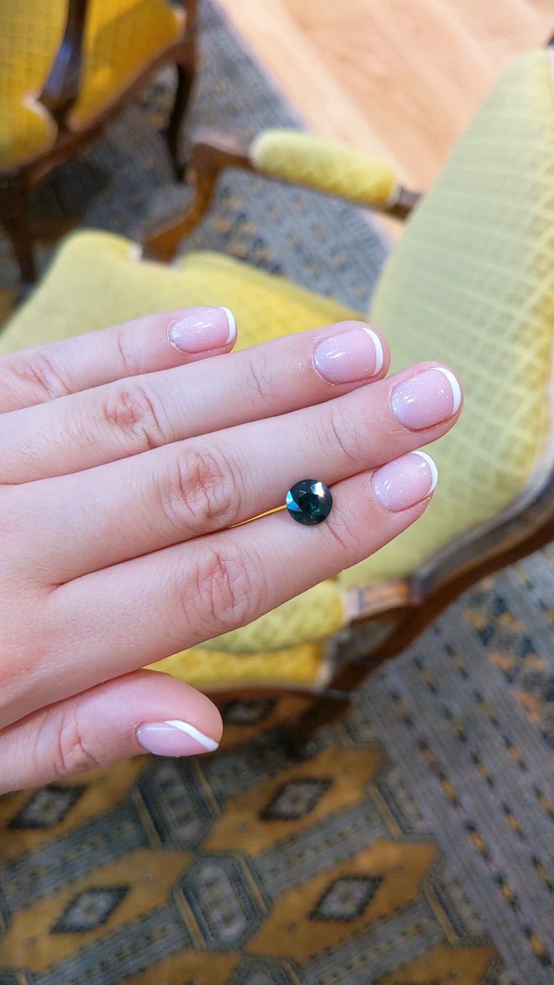 3.06 Ct. Bluish Green Sapphire from Ceylon (Sri Lanka) Size Video