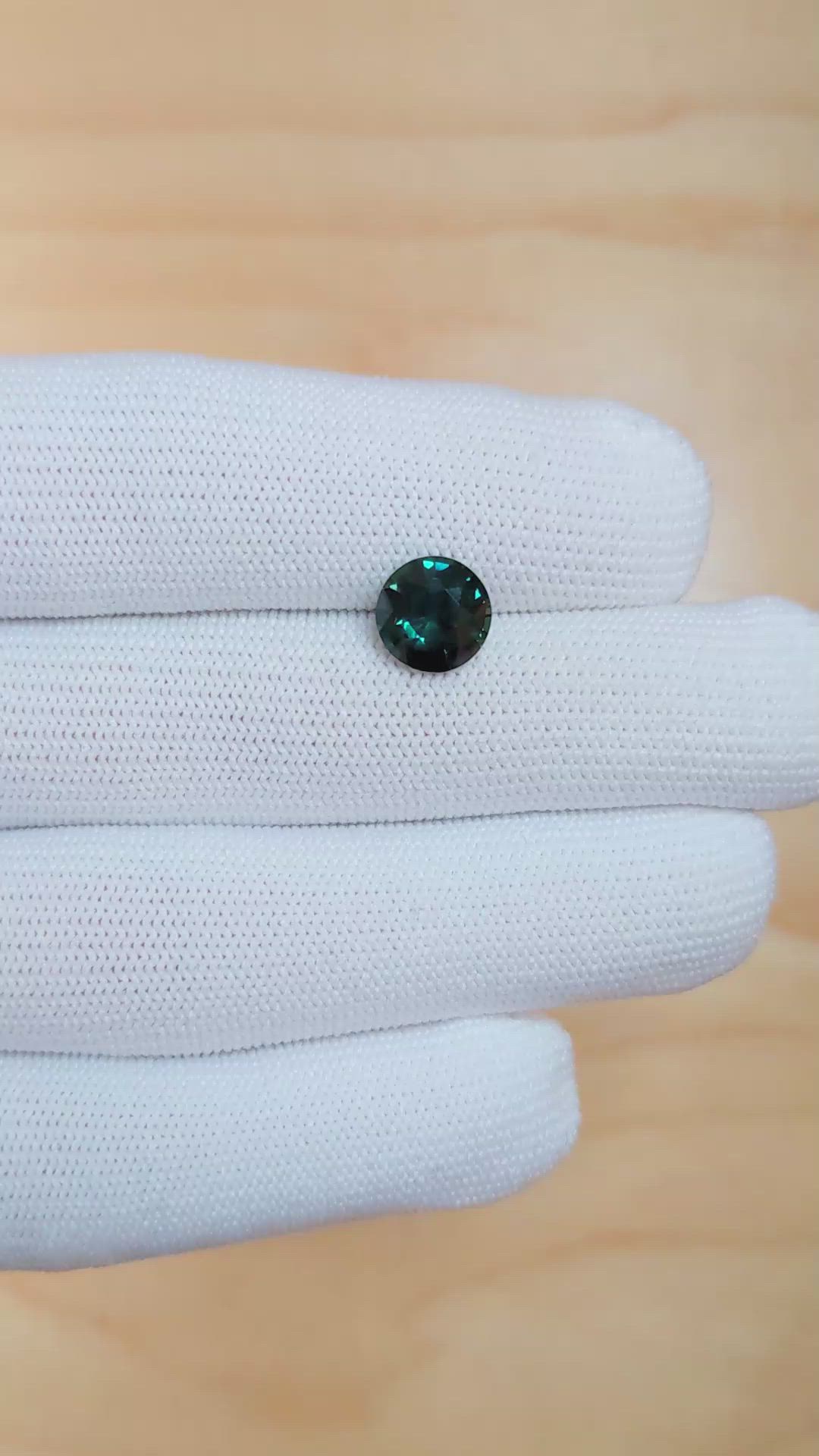 3.06 Ct. Bluish Green Sapphire from Ceylon (Sri Lanka) Size Video