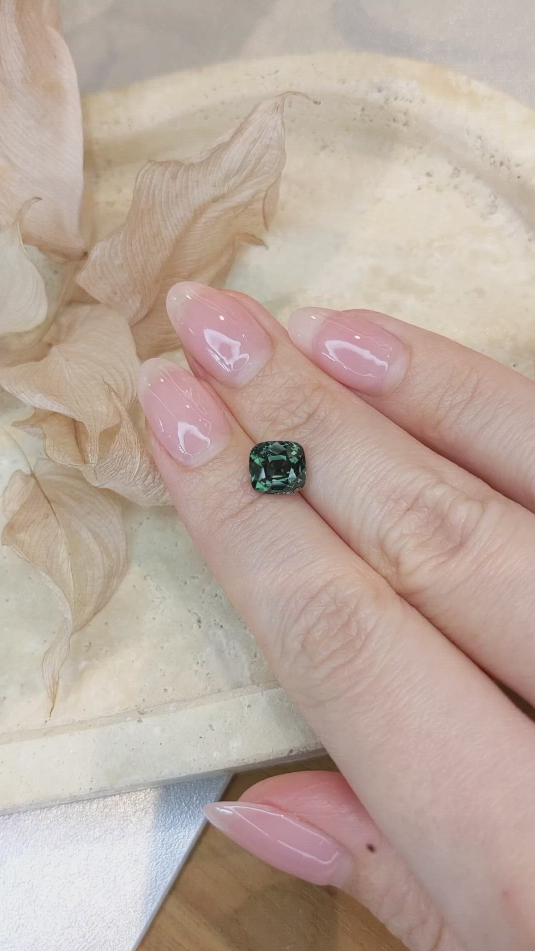 2.60 Ct. Bluish Green Sapphire from Ceylon (Sri Lanka) Size Video