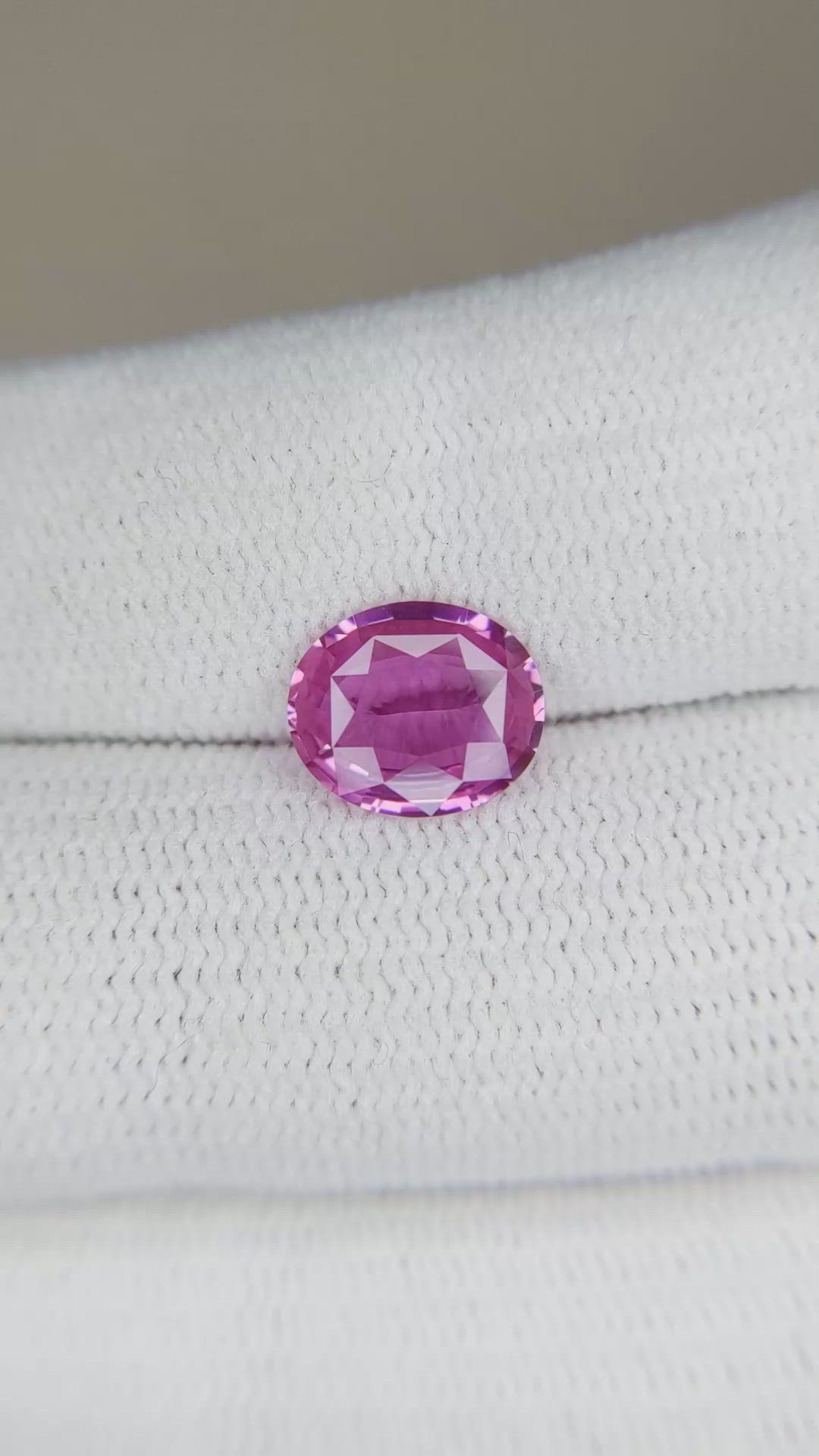 2.08 Ct. Purplish Pink Sapphire from Ceylon (Sri Lanka) Size Video