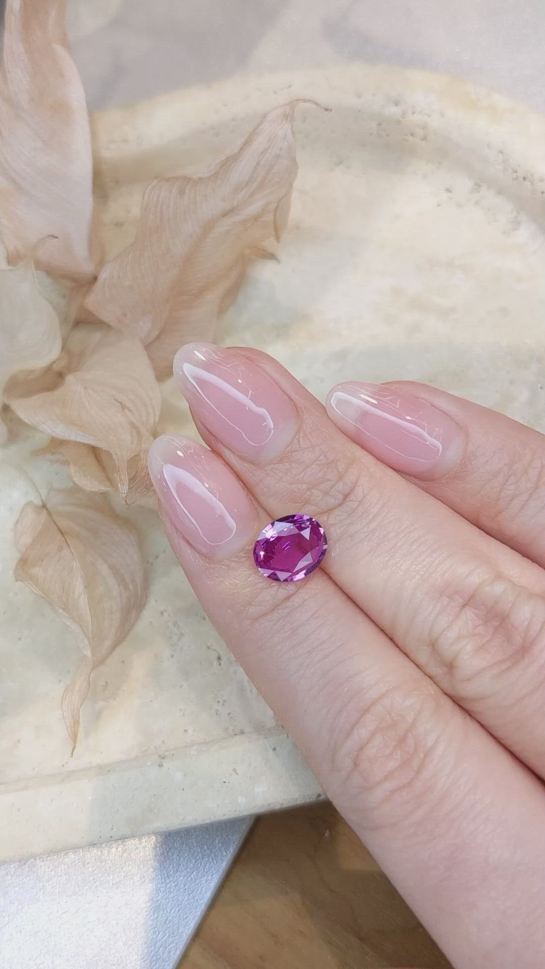 2.08 Ct. Purplish Pink Sapphire from Ceylon (Sri Lanka) Size Video
