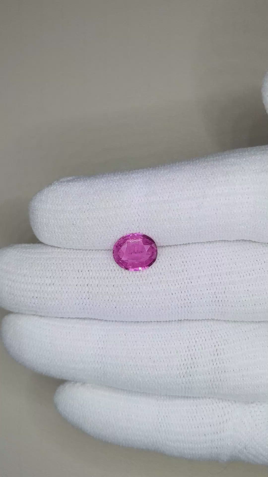 2.08 Ct. Purplish Pink Sapphire from Ceylon (Sri Lanka) Size Video