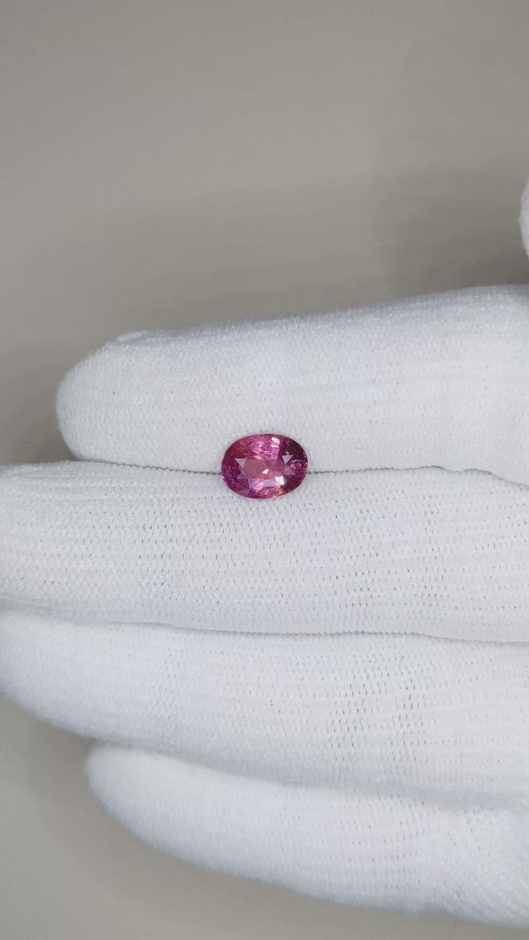 2.03 Ct. Purplish Pink Sapphire from Ceylon (Sri Lanka) Size Video