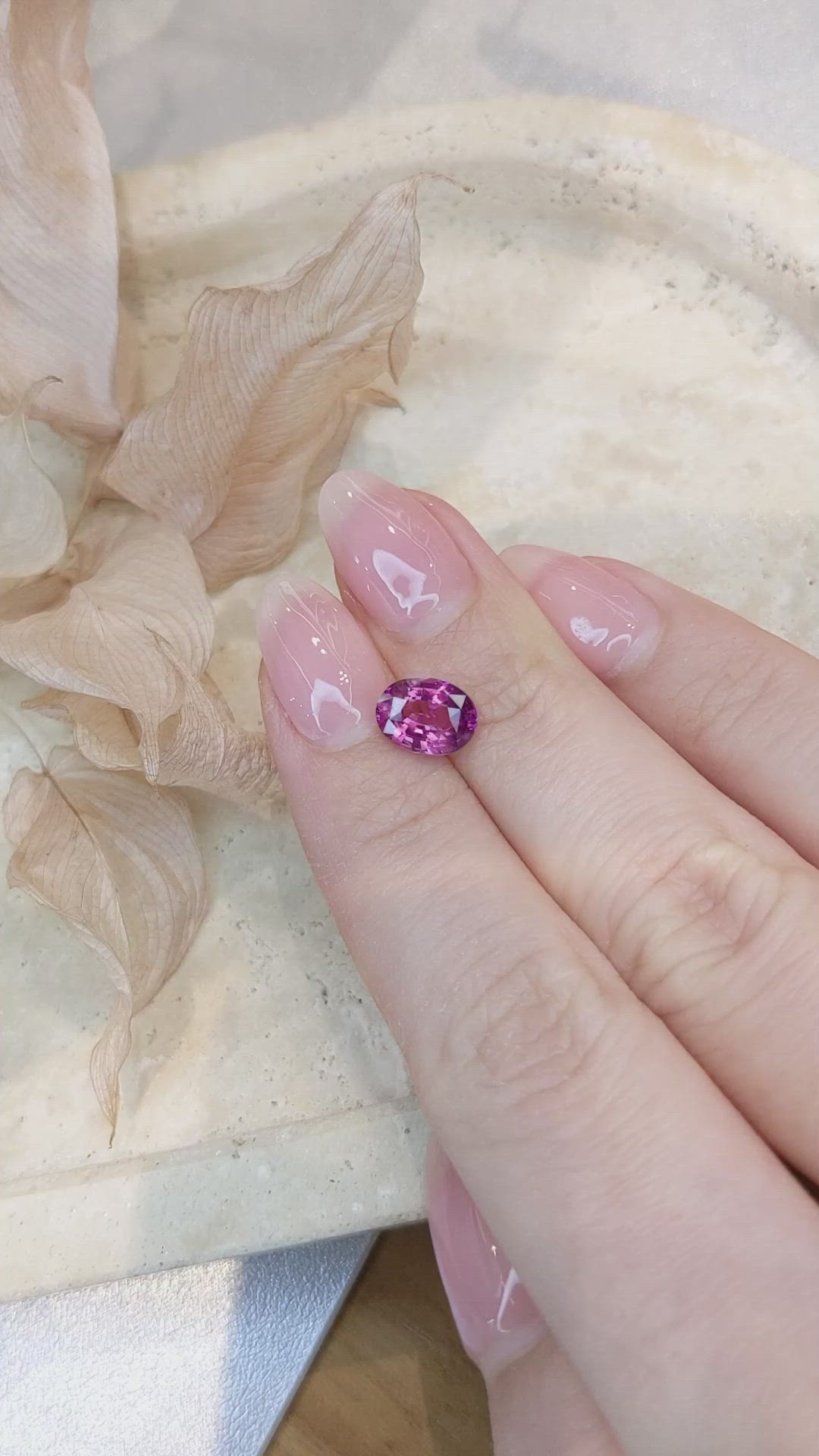 2.03 Ct. Purplish Pink Sapphire from Ceylon (Sri Lanka) Size Video