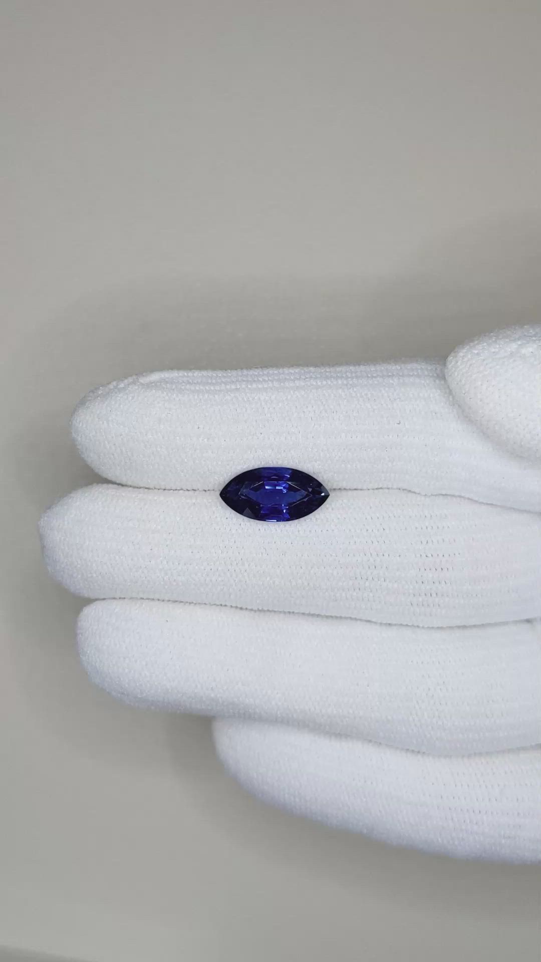 3.15 Ct. Blue Sapphire from Ceylon (Sri Lanka) Size Video
