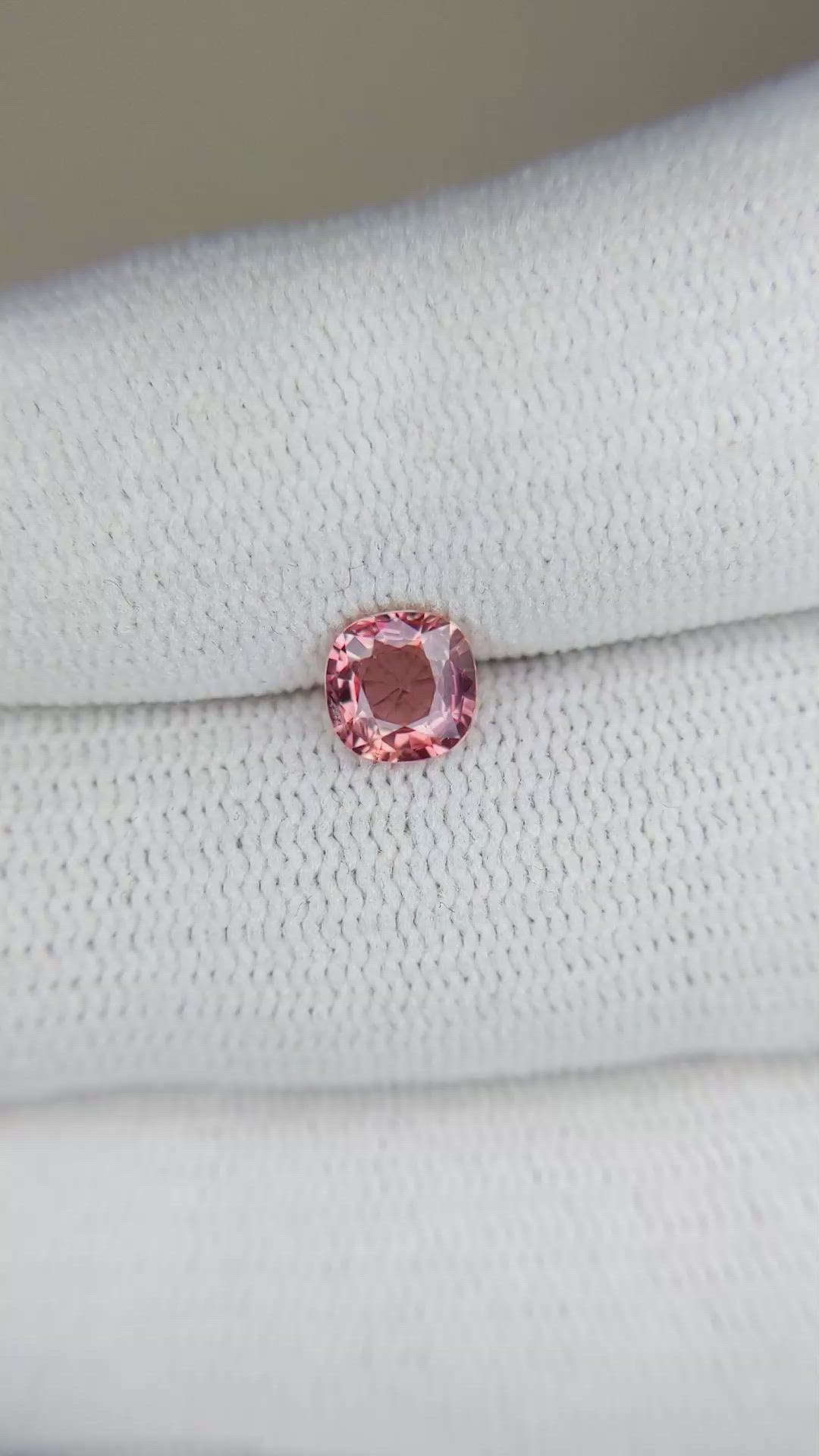 0.80 Ct. Reddish Pink Sapphire from Ceylon (Sri Lanka) Size Video