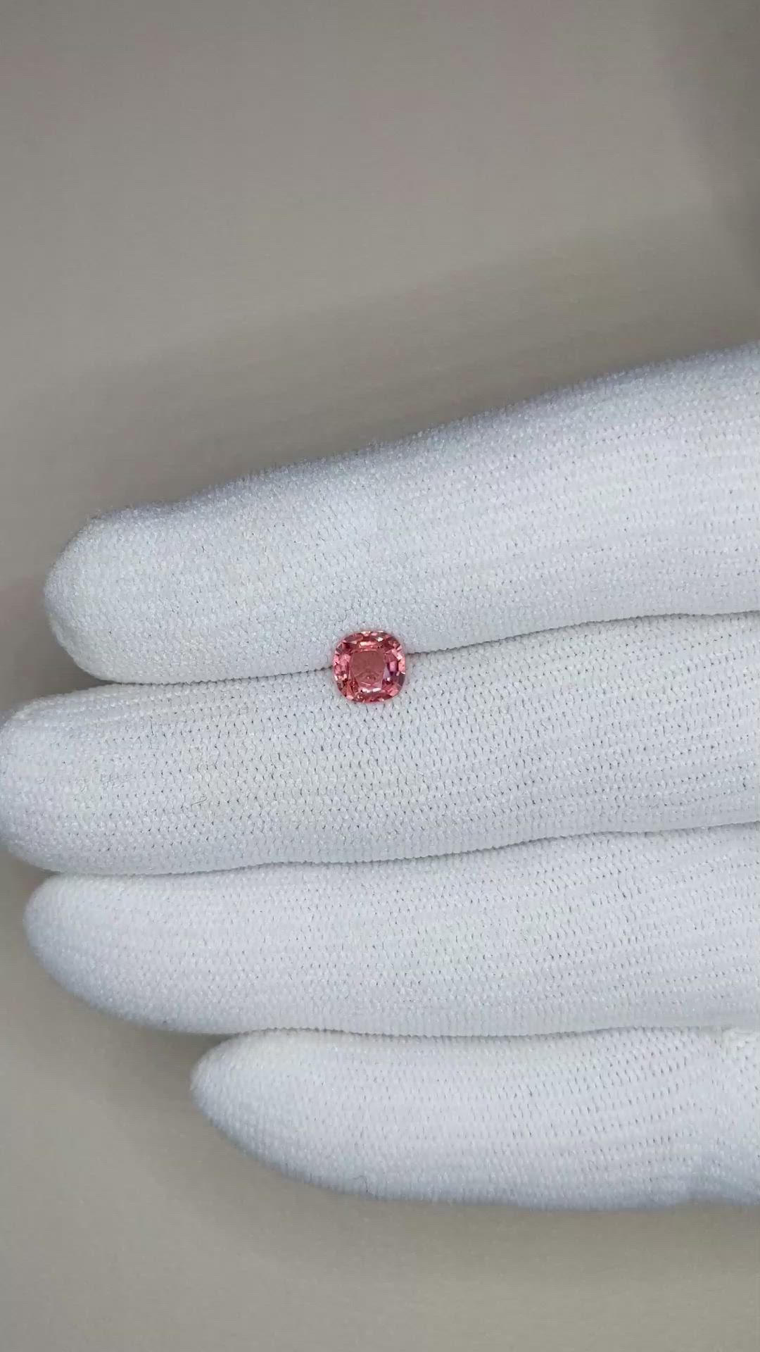 0.80 Ct. Reddish Pink Sapphire from Ceylon (Sri Lanka) Size Video