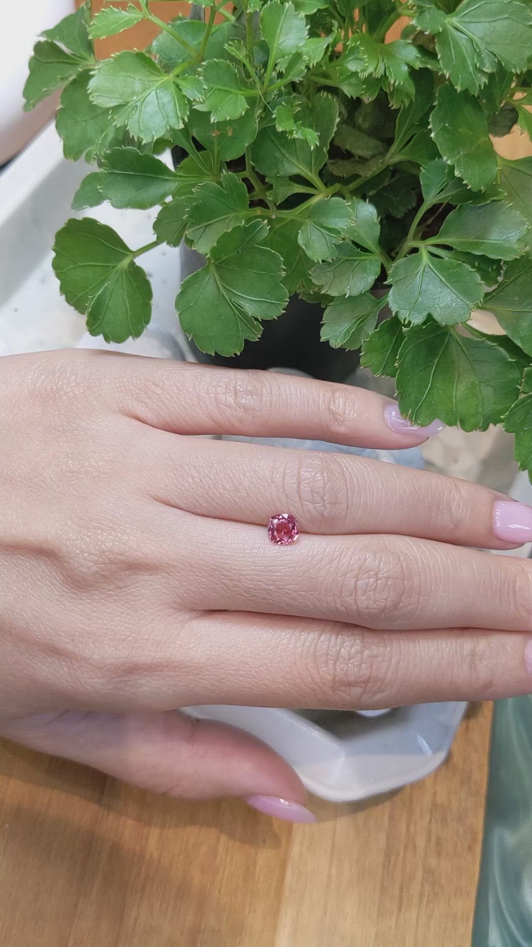 0.80 Ct. Reddish Pink Sapphire from Ceylon (Sri Lanka) Size Video