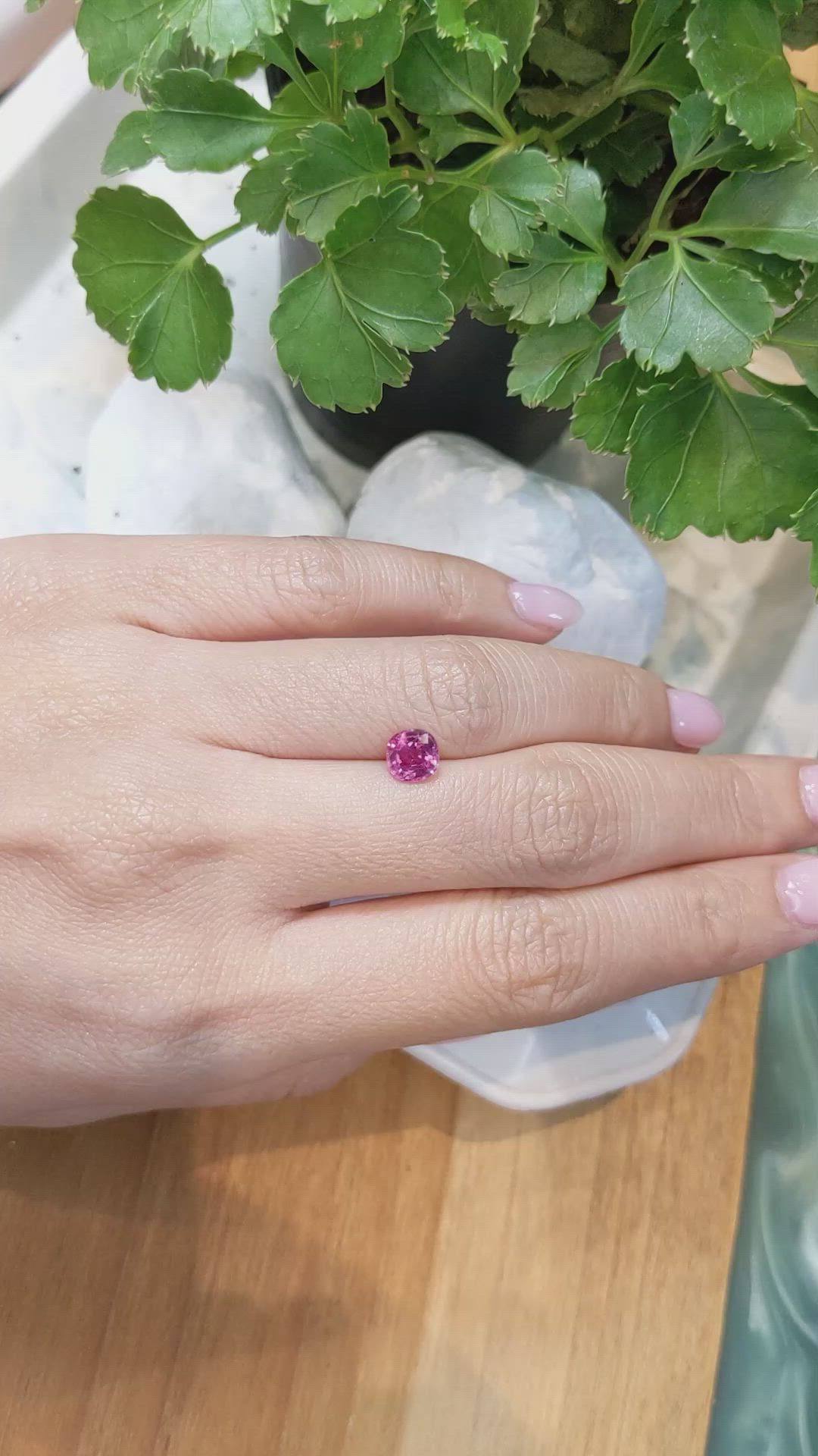 1.19 Ct. Purplish Pink Sapphire from Ceylon (Sri Lanka) Size Video