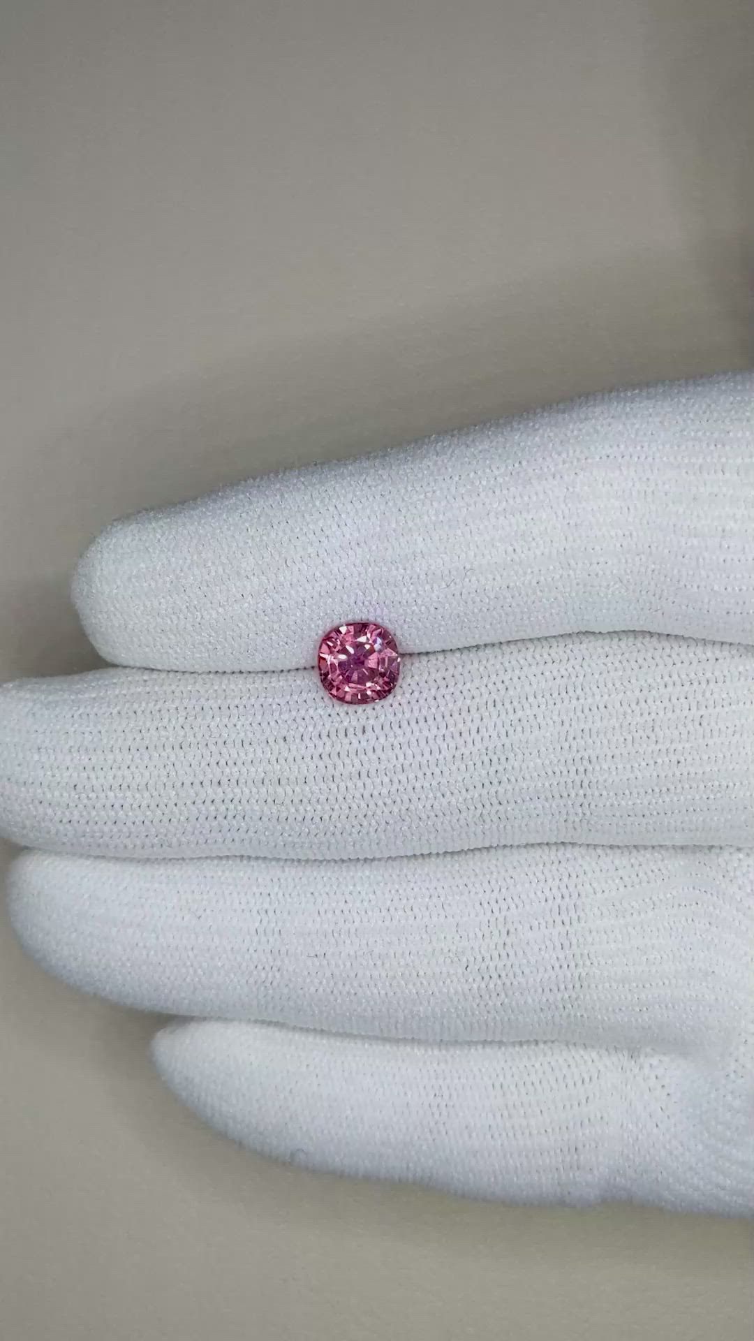 1.56 Ct. Reddish Pink Sapphire from Ceylon (Sri Lanka) Size Video