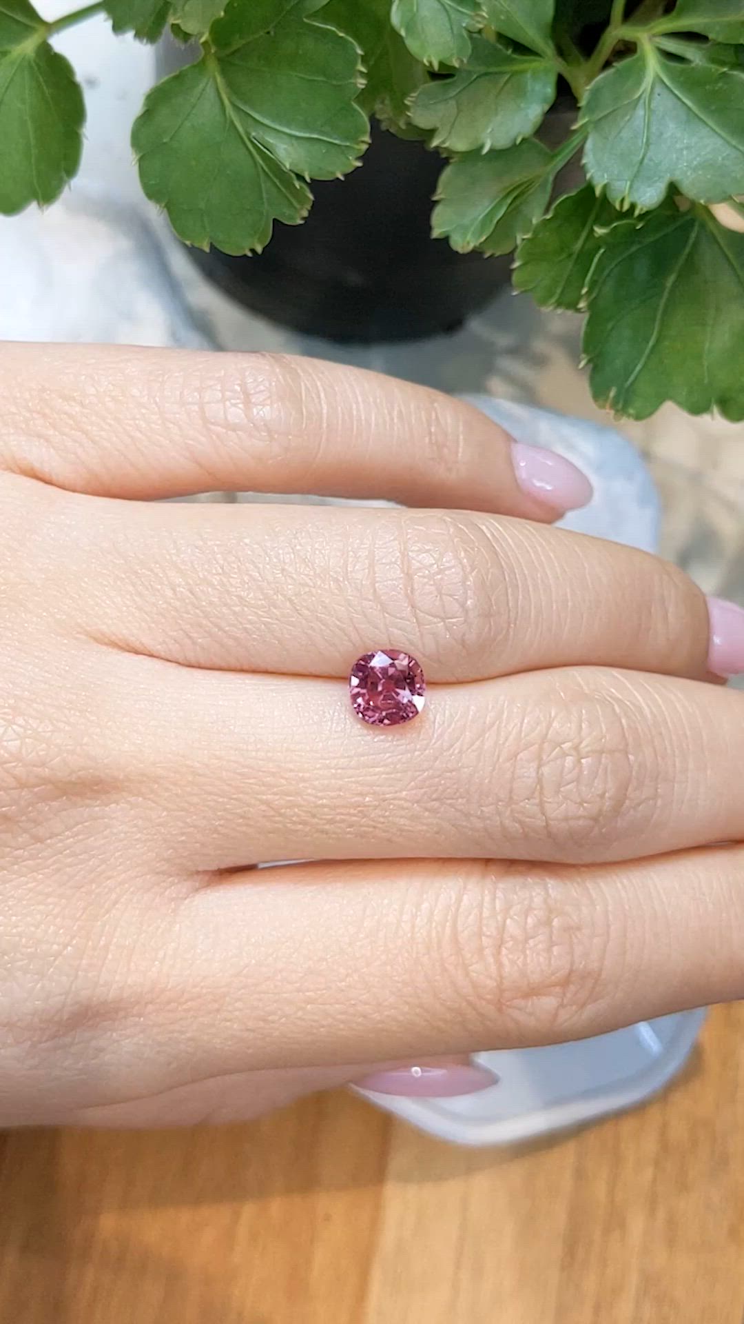 1.56 Ct. Reddish Pink Sapphire from Ceylon (Sri Lanka) Size Video