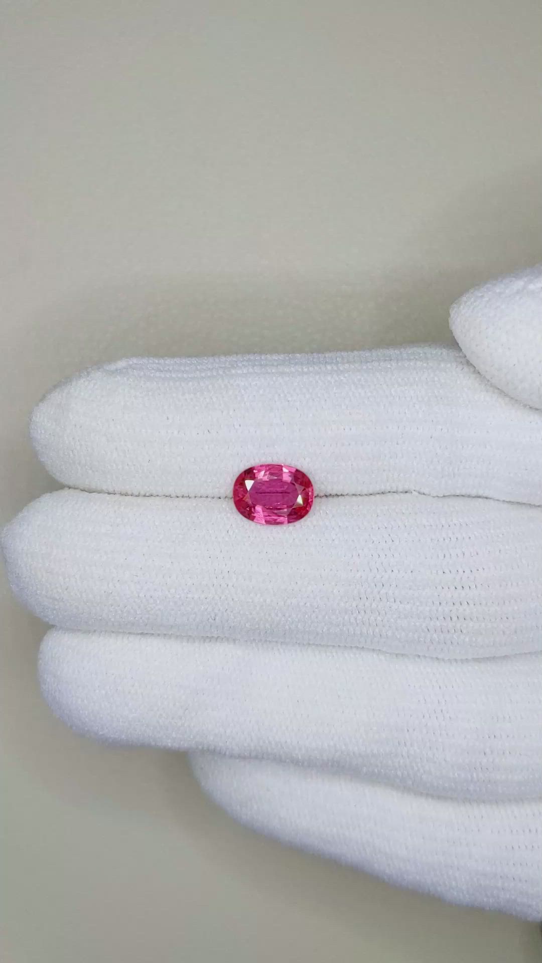 1.34 Ct. Reddish Pink Sapphire from Ceylon (Sri Lanka) Size Video