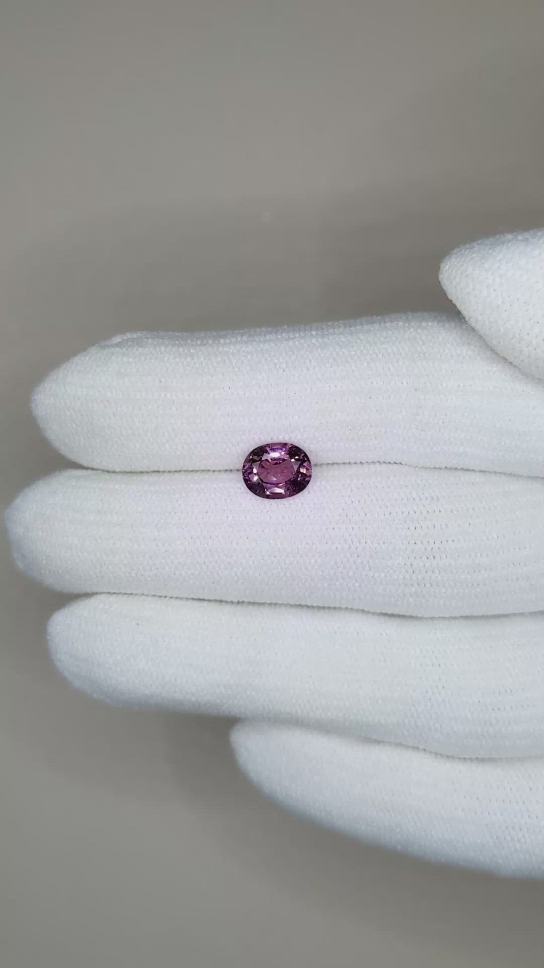 1.48 Ct. Pinkish Purple Sapphire from Ceylon (Sri Lanka) Size Video