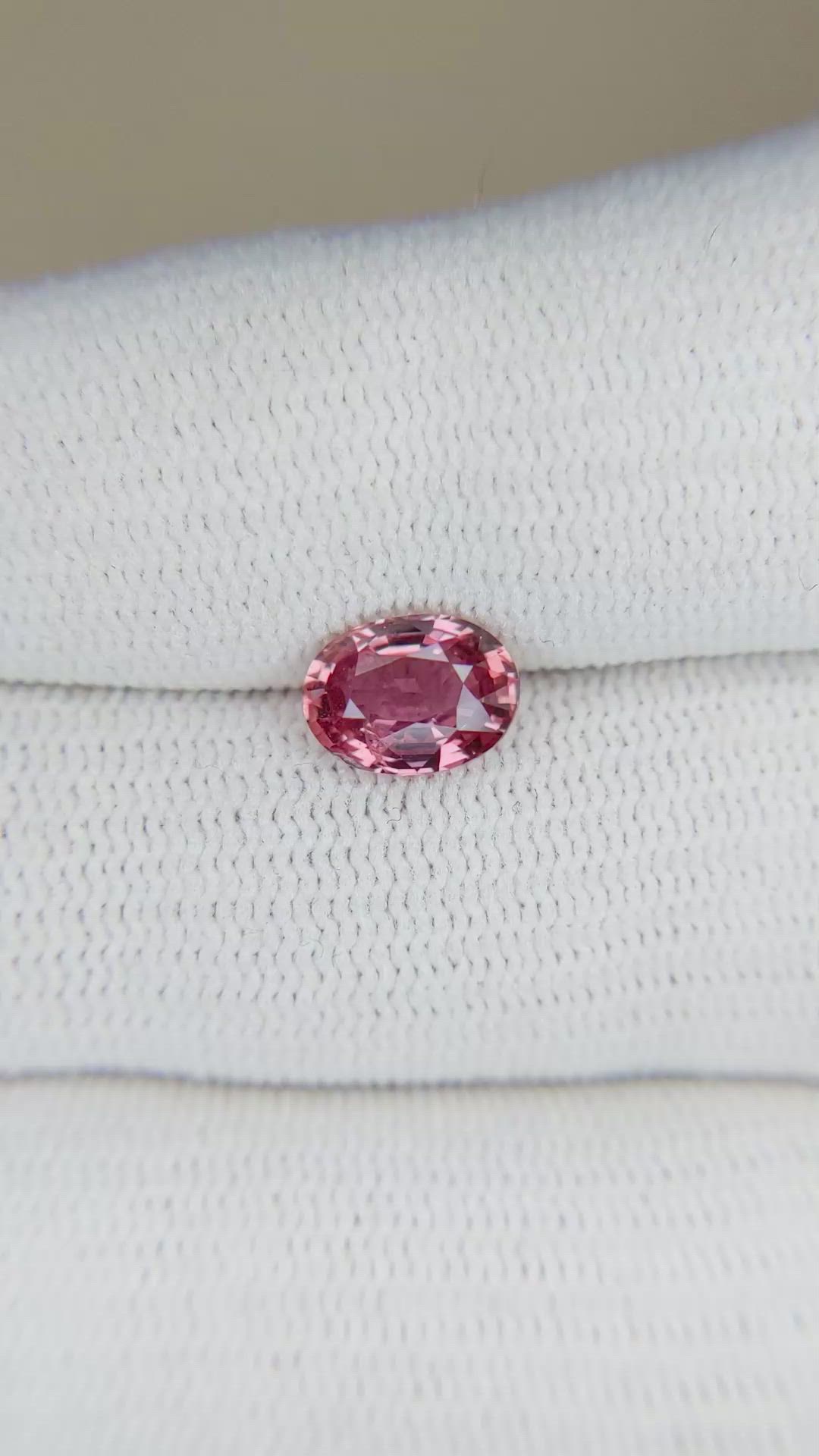 1.50 Ct. Reddish Pink Sapphire from Ceylon (Sri Lanka) Size Video