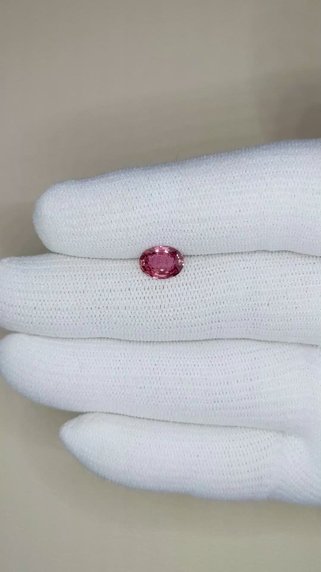 1.50 Ct. Reddish Pink Sapphire from Ceylon (Sri Lanka) Size Video