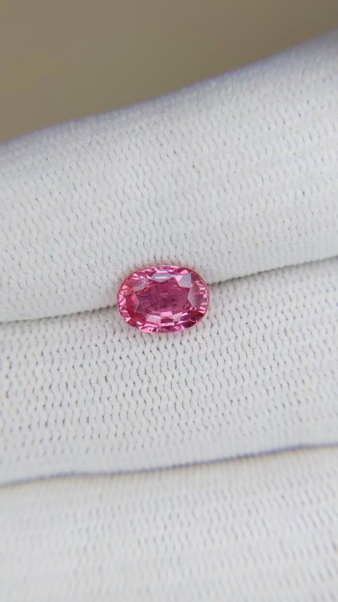 1.76 Ct. Reddish Pink Sapphire from Ceylon (Sri Lanka) Size Video