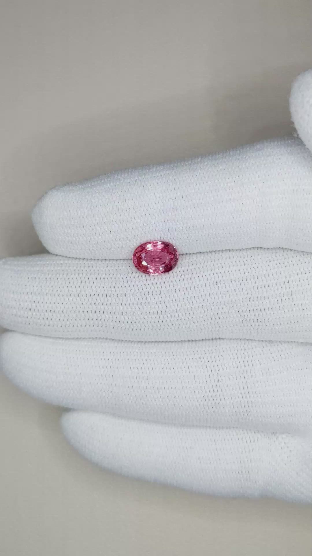 1.76 Ct. Reddish Pink Sapphire from Ceylon (Sri Lanka) Size Video
