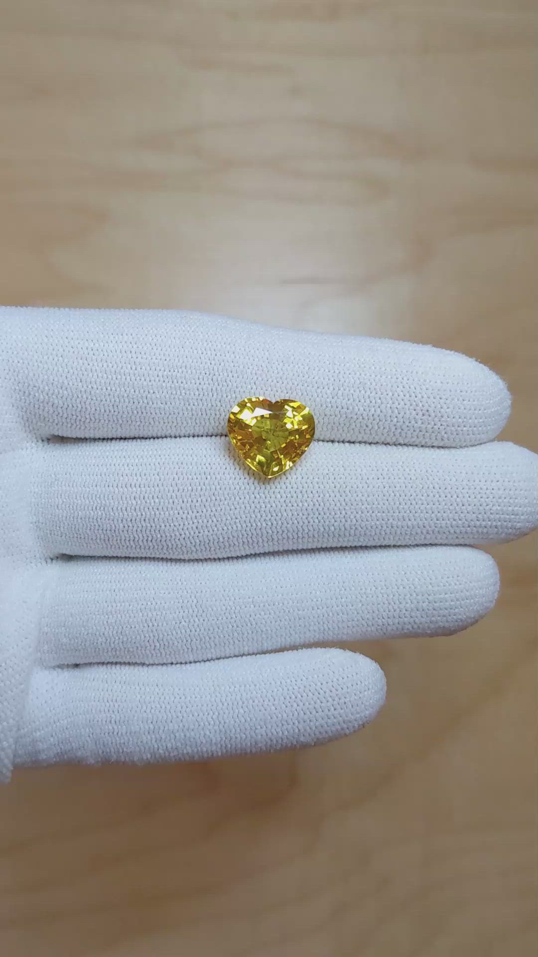 6.84 Ct. Yellow Sapphire from Ceylon (Sri Lanka) Size Video