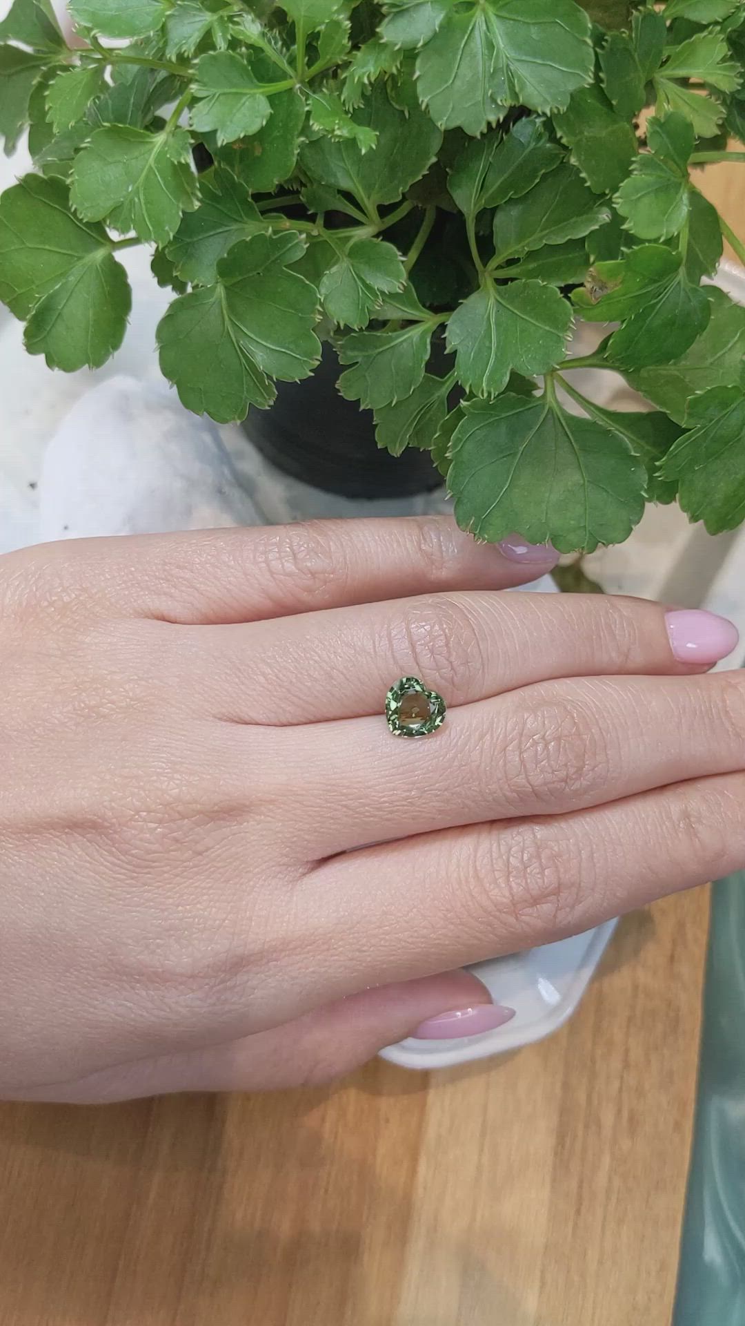 2.11 Ct. Green Sapphire from Ceylon (Sri Lanka) Size Video