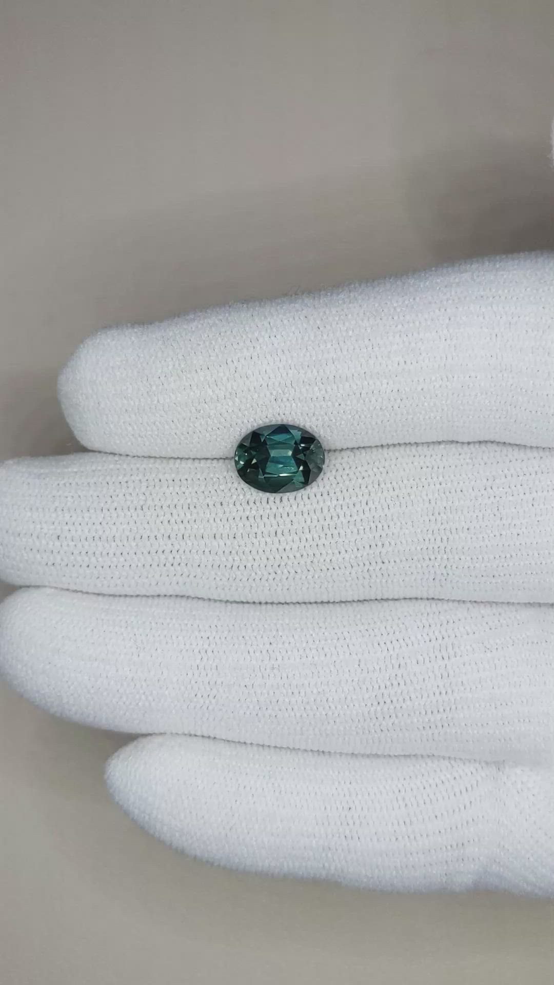 3.12 Ct. Bluish Green Sapphire from Ceylon (Sri Lanka) Size Video