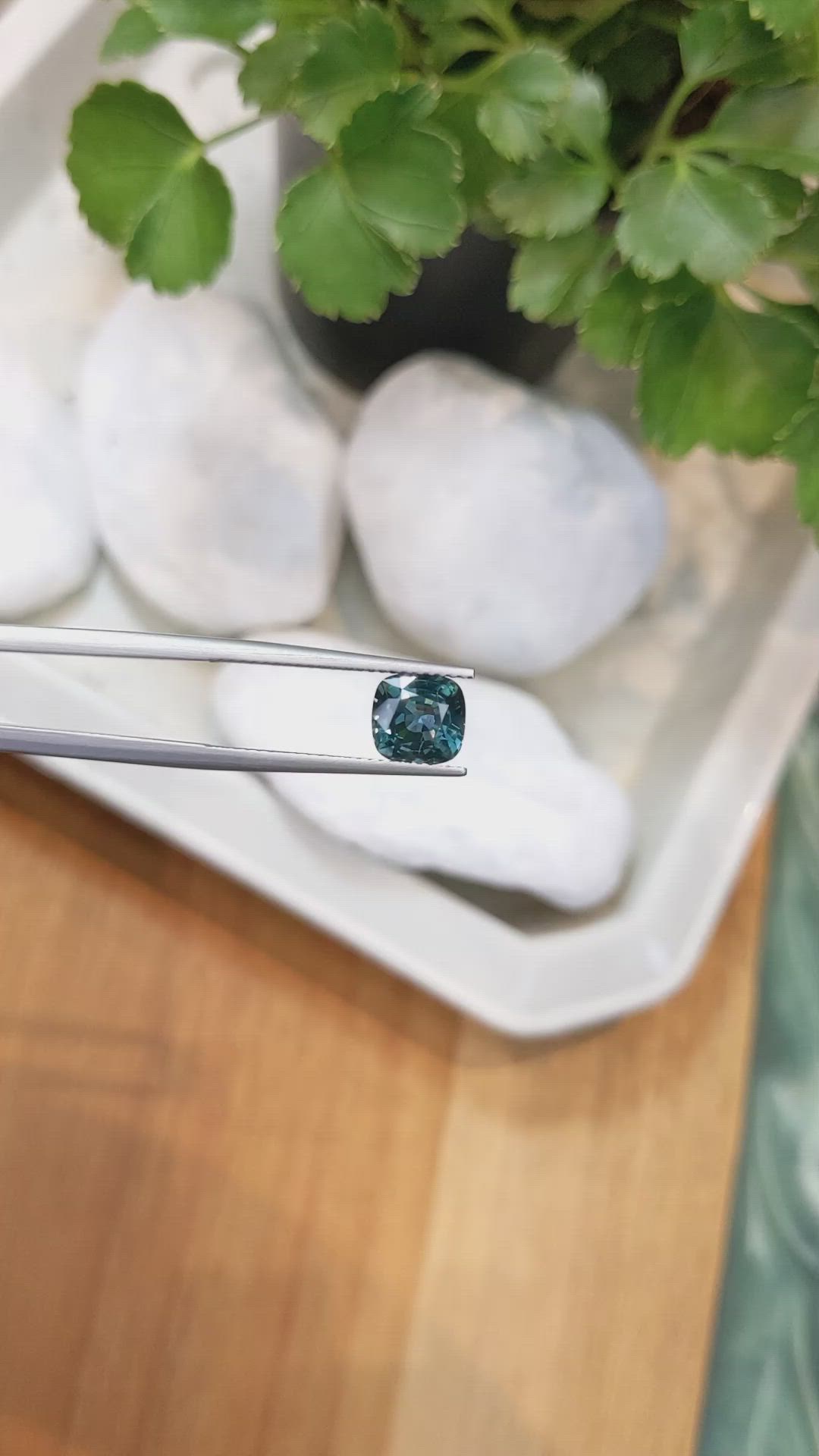 2.10 Ct. Greenish Blue Sapphire from Ceylon (Sri Lanka) Size Video
