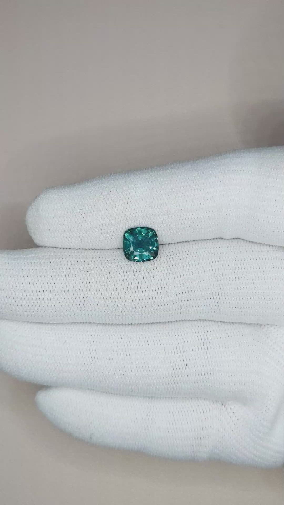 2.10 Ct. Greenish Blue Sapphire from Ceylon (Sri Lanka) Size Video