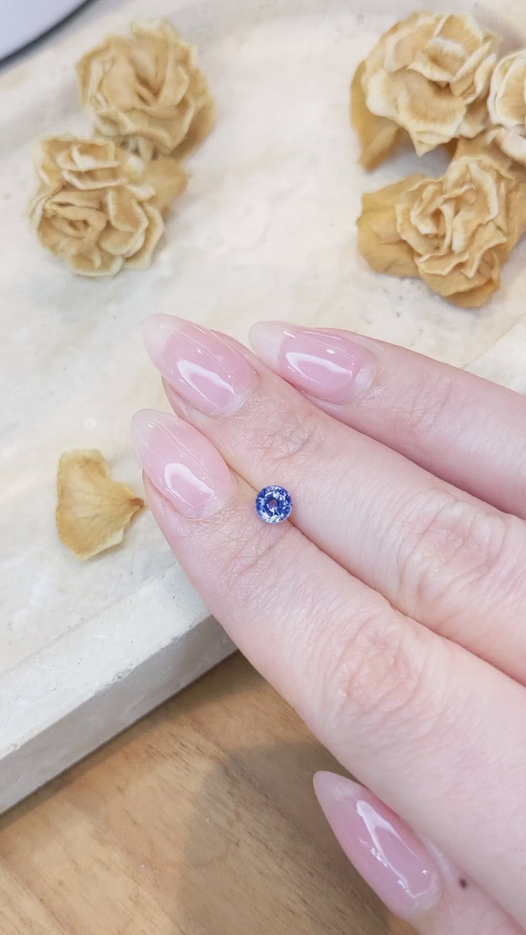 0.61 Ct. Blue Sapphire from Ceylon (Sri Lanka) Size Video