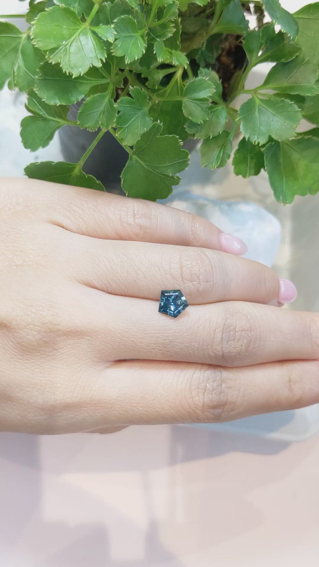 1.57 Ct. Greenish Blue Sapphire from Montana Size Video
