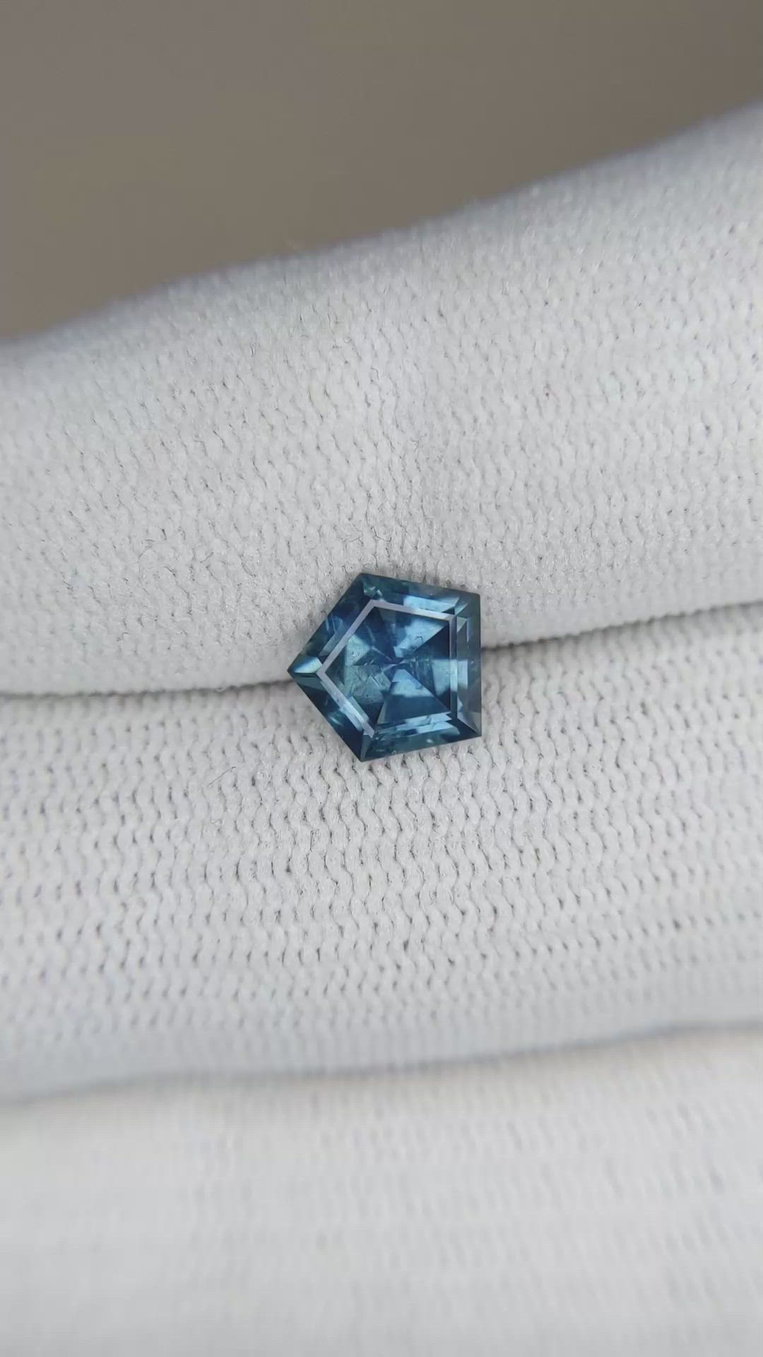 1.57 Ct. Greenish Blue Sapphire from Montana Size Video