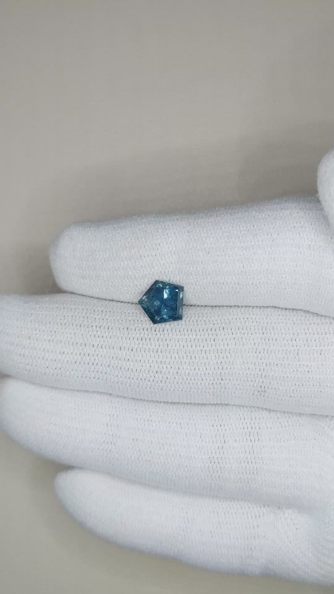 1.57 Ct. Greenish Blue Sapphire from Montana Size Video