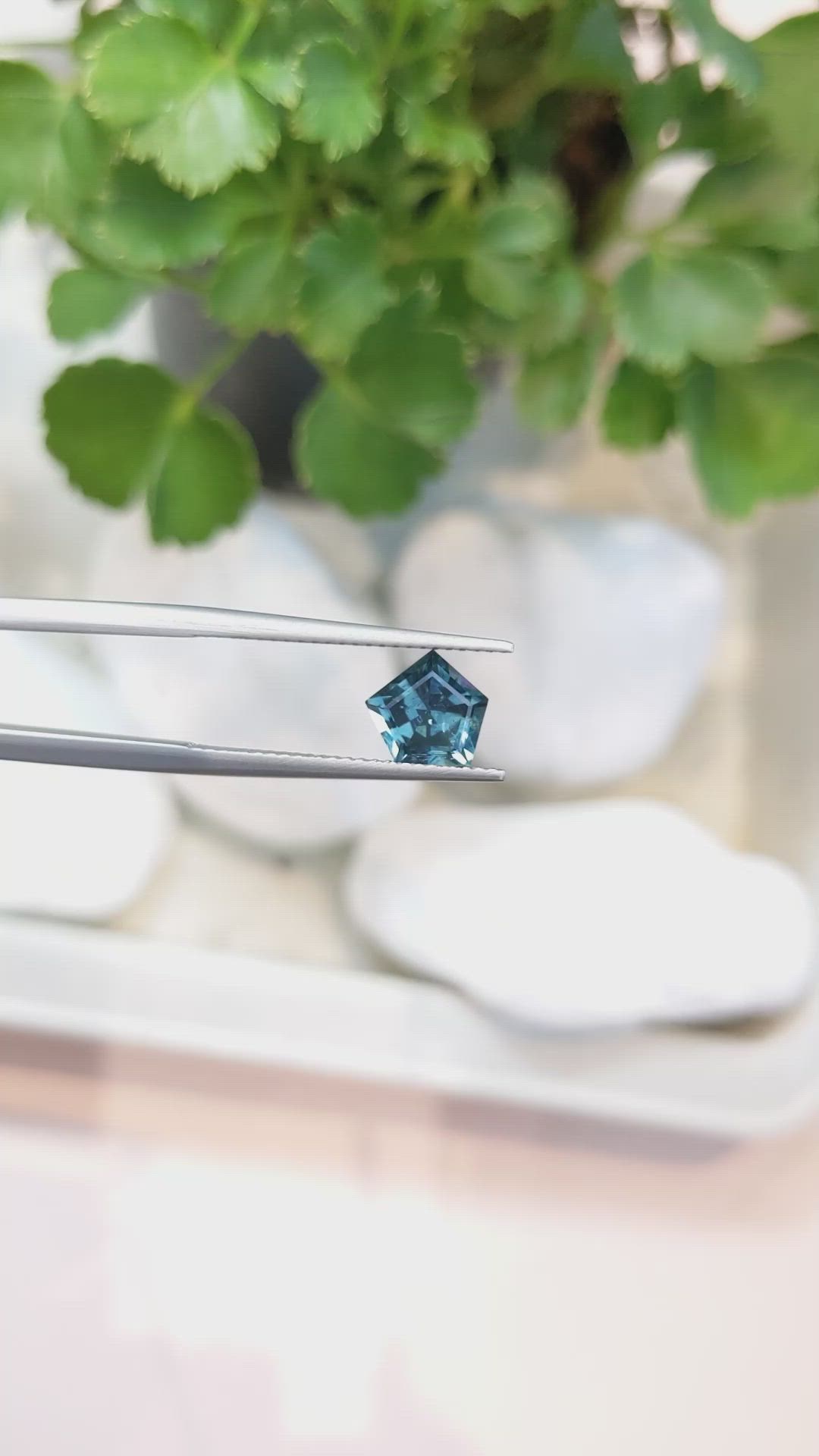 1.57 Ct. Greenish Blue Sapphire from Montana Size Video