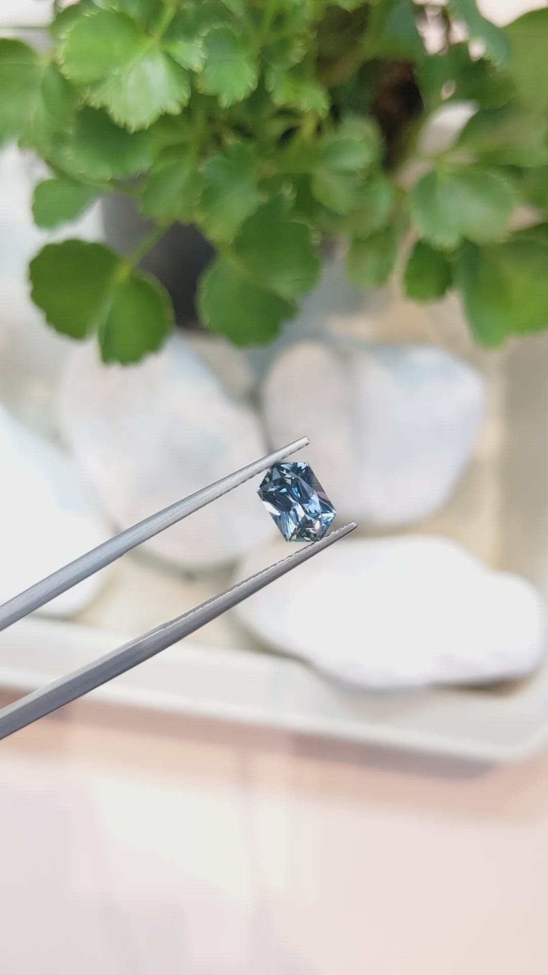 1.36 Ct. Greyish Blue Sapphire from Montana Size Video