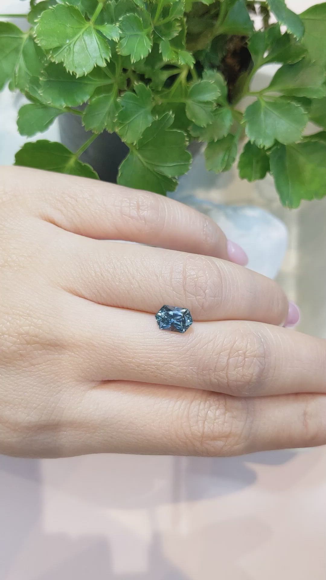 1.36 Ct. Greyish Blue Sapphire from Montana Size Video