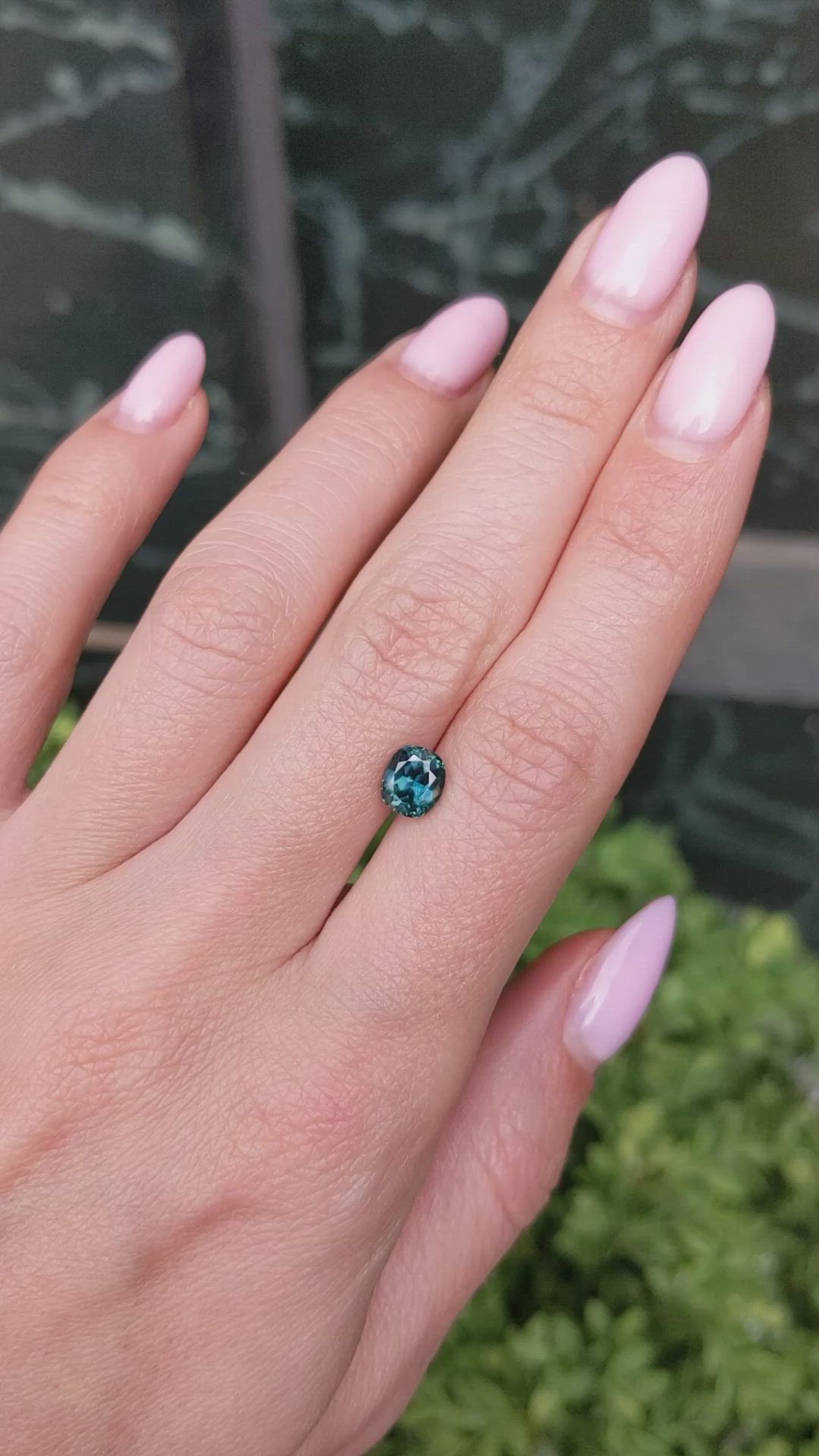 1.55 Ct. Bluish Green Sapphire from Montana Size Video